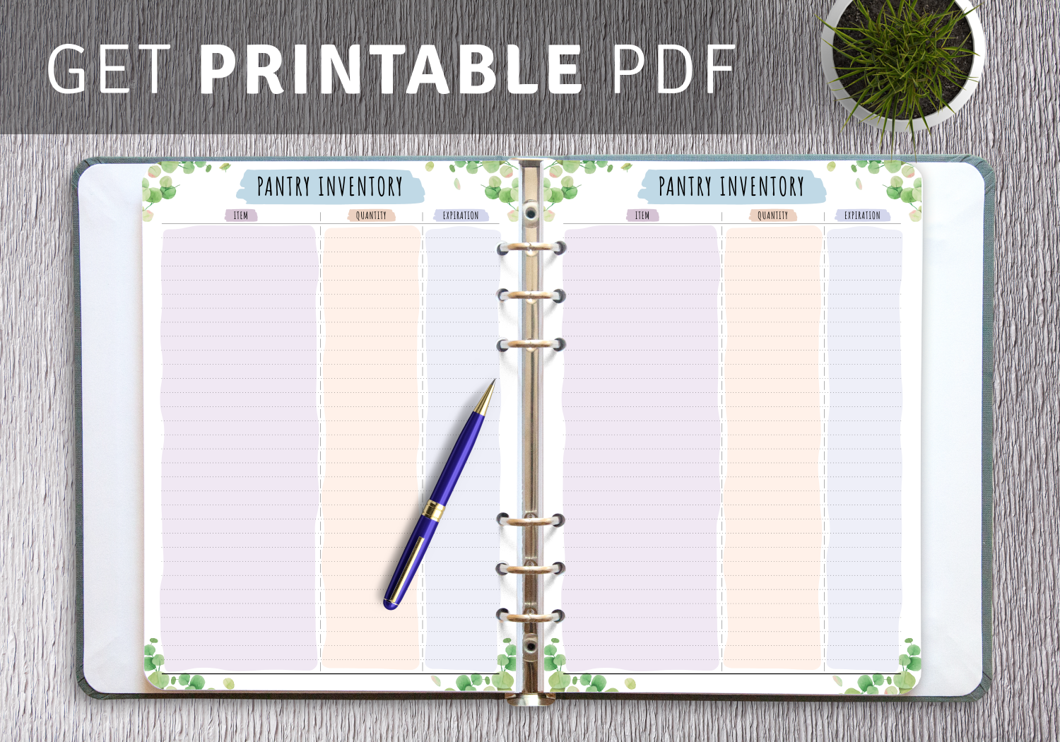 REF and FREEZER Inventories Printable Ring Planner Insert pdf Personal Size PANTRY Simple Theme