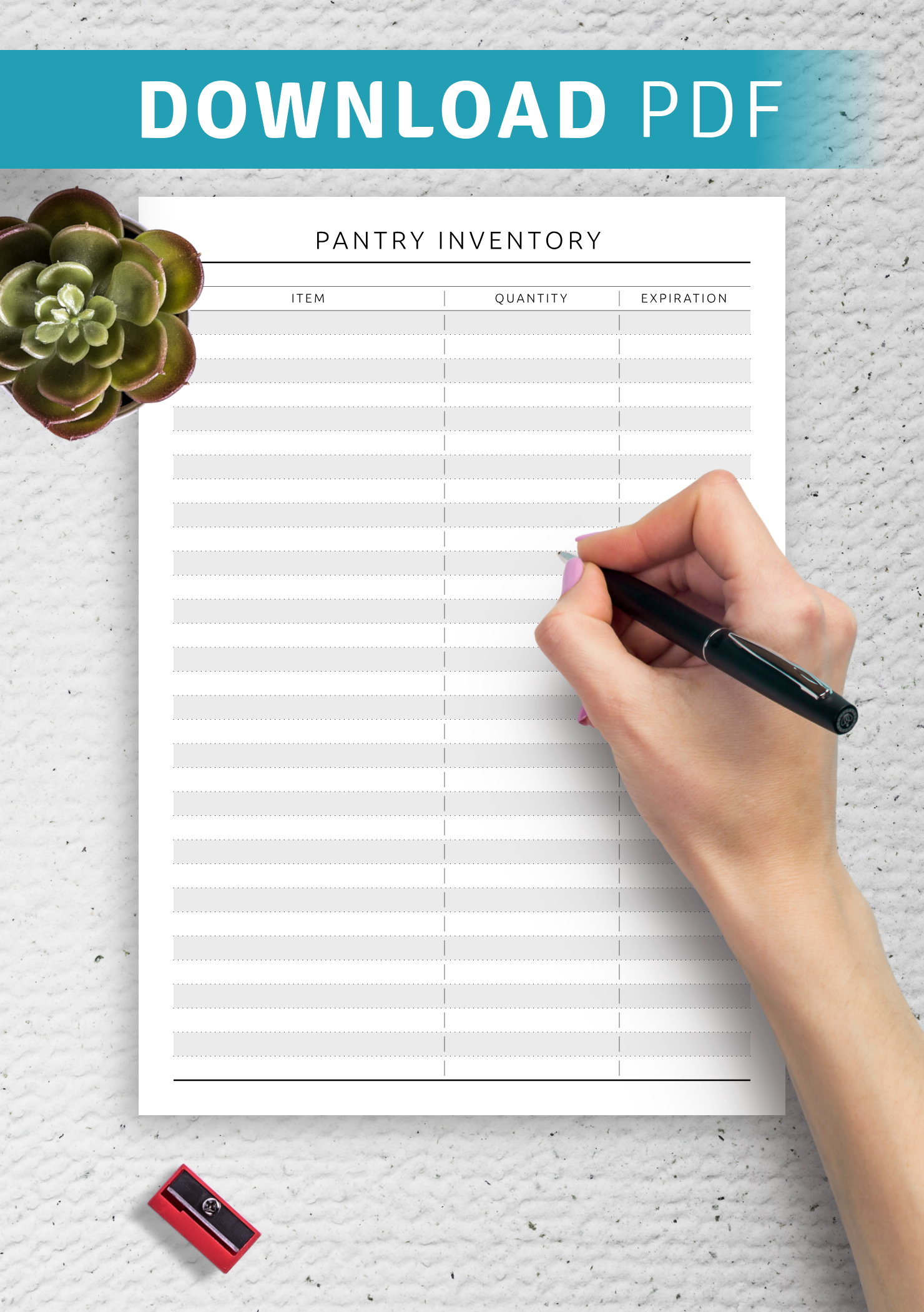 Printable Pantry Inventory Original Style Template 0 