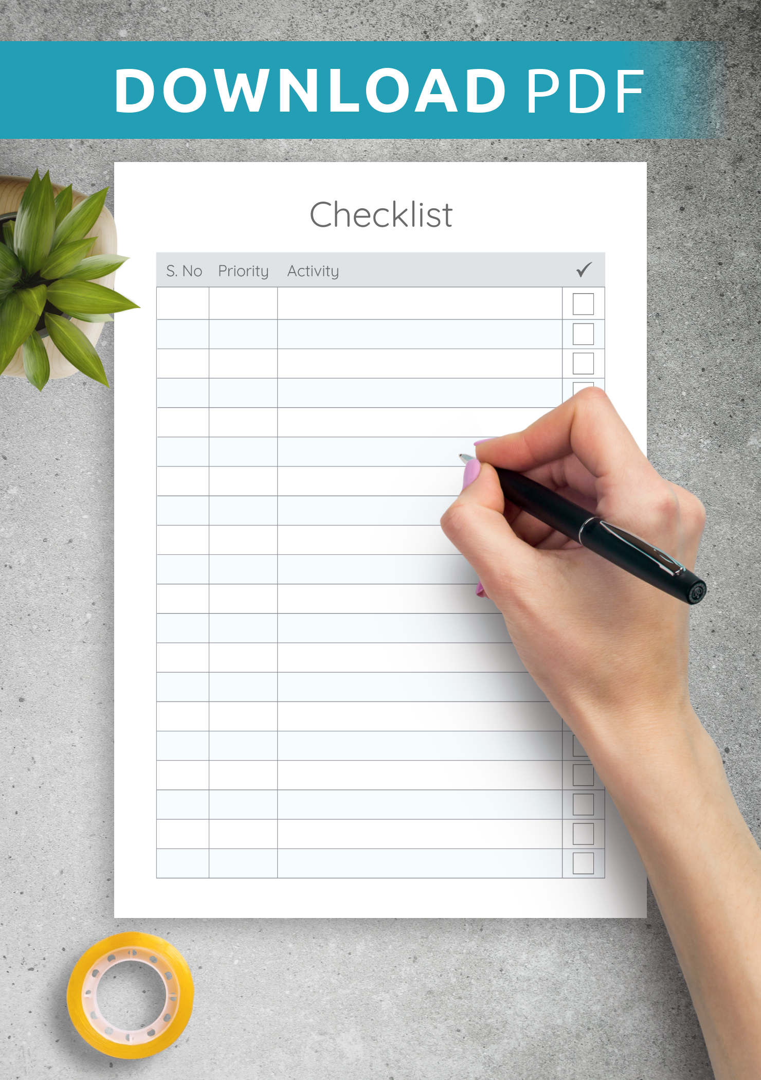 Download Printable Priority Checklist Template PDF For Blank Checklist Template Pdf