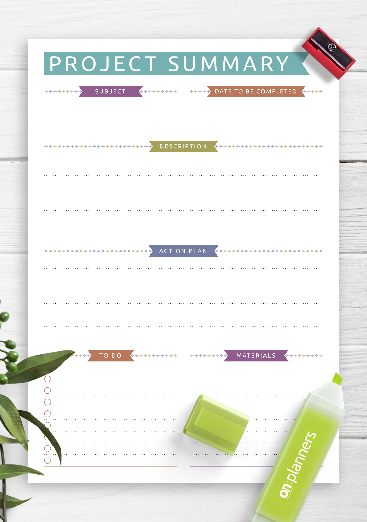 project planner templates