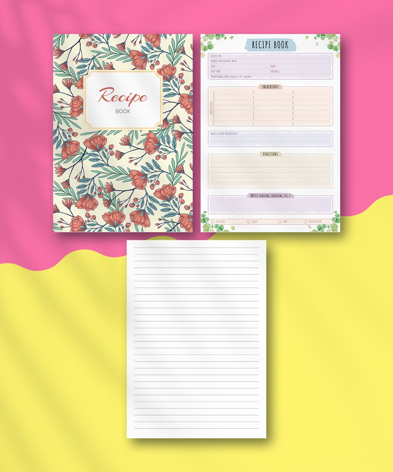 Download Printable Recipe Book Floral Style PDF
