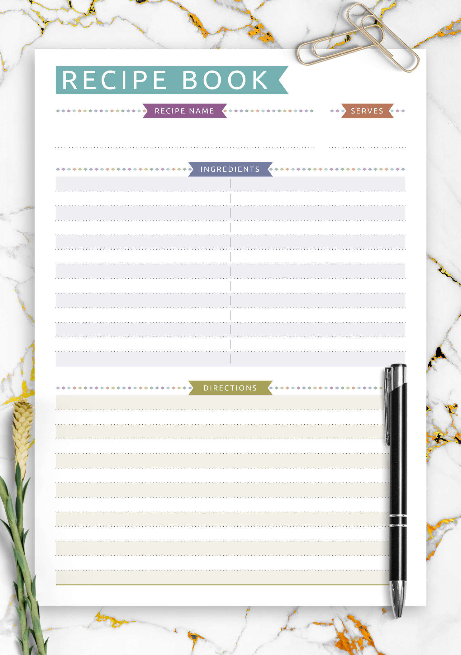 Recipe Book Template