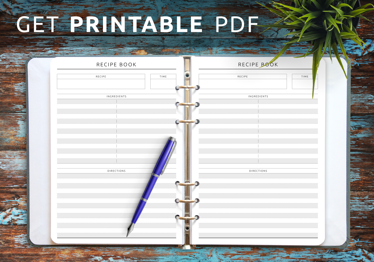 Download Printable Recipe Book Template Simple Original Style PDF