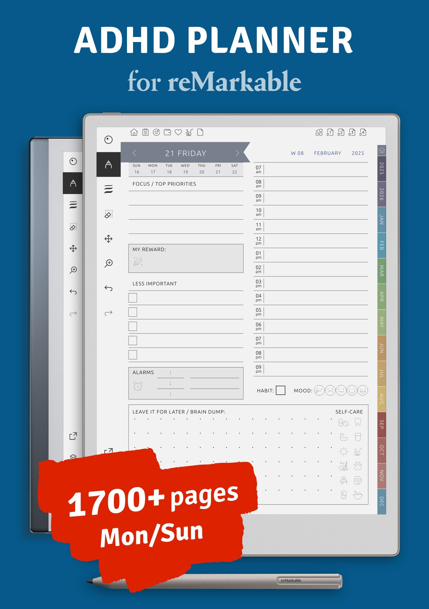 Download ReMarkable ADHD Planner Hyperlinked PDF Download ReMarkable ADHD Planner Hyperlinked PDF
