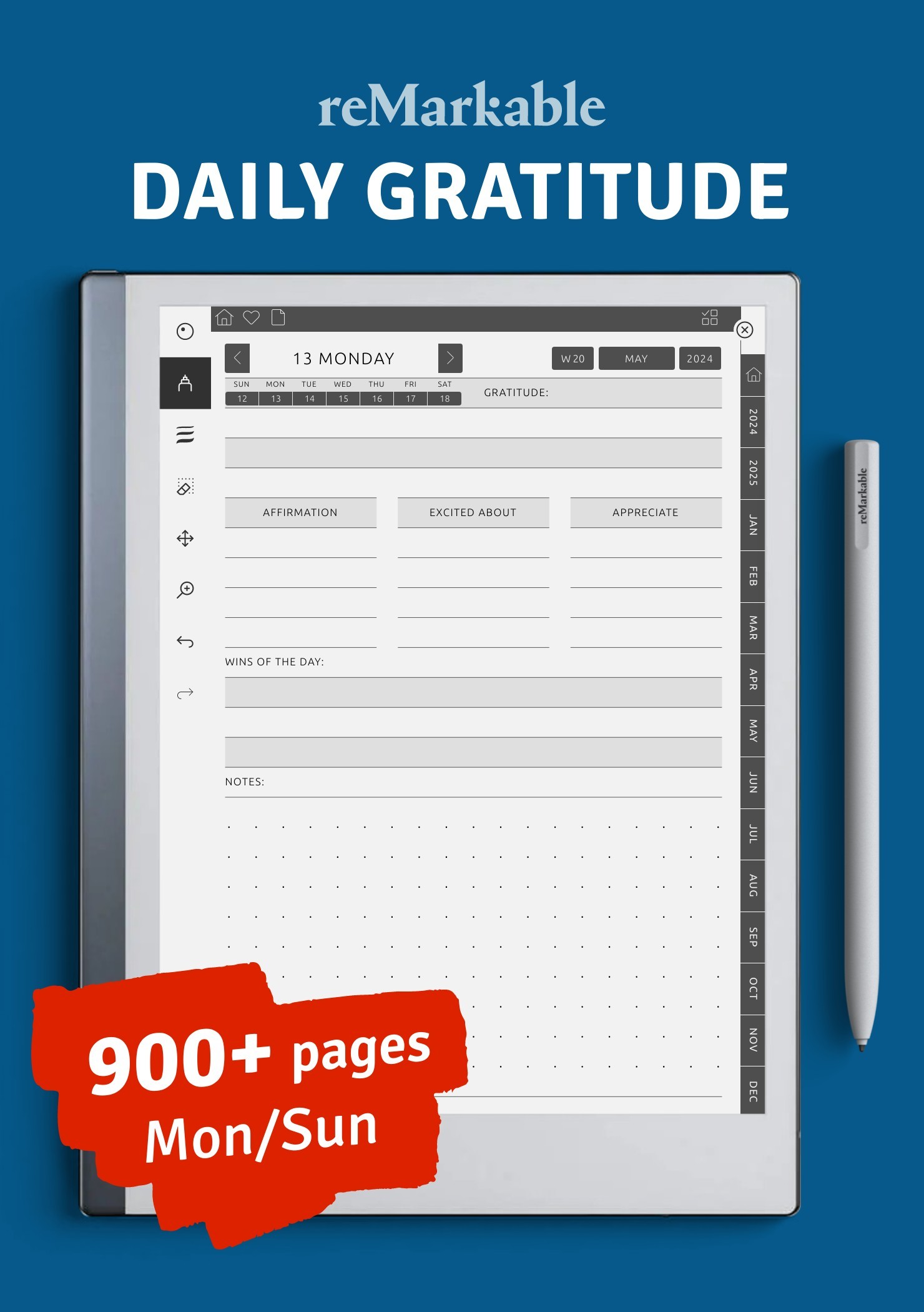Thumbnail for reMarkable Gratitude Planner