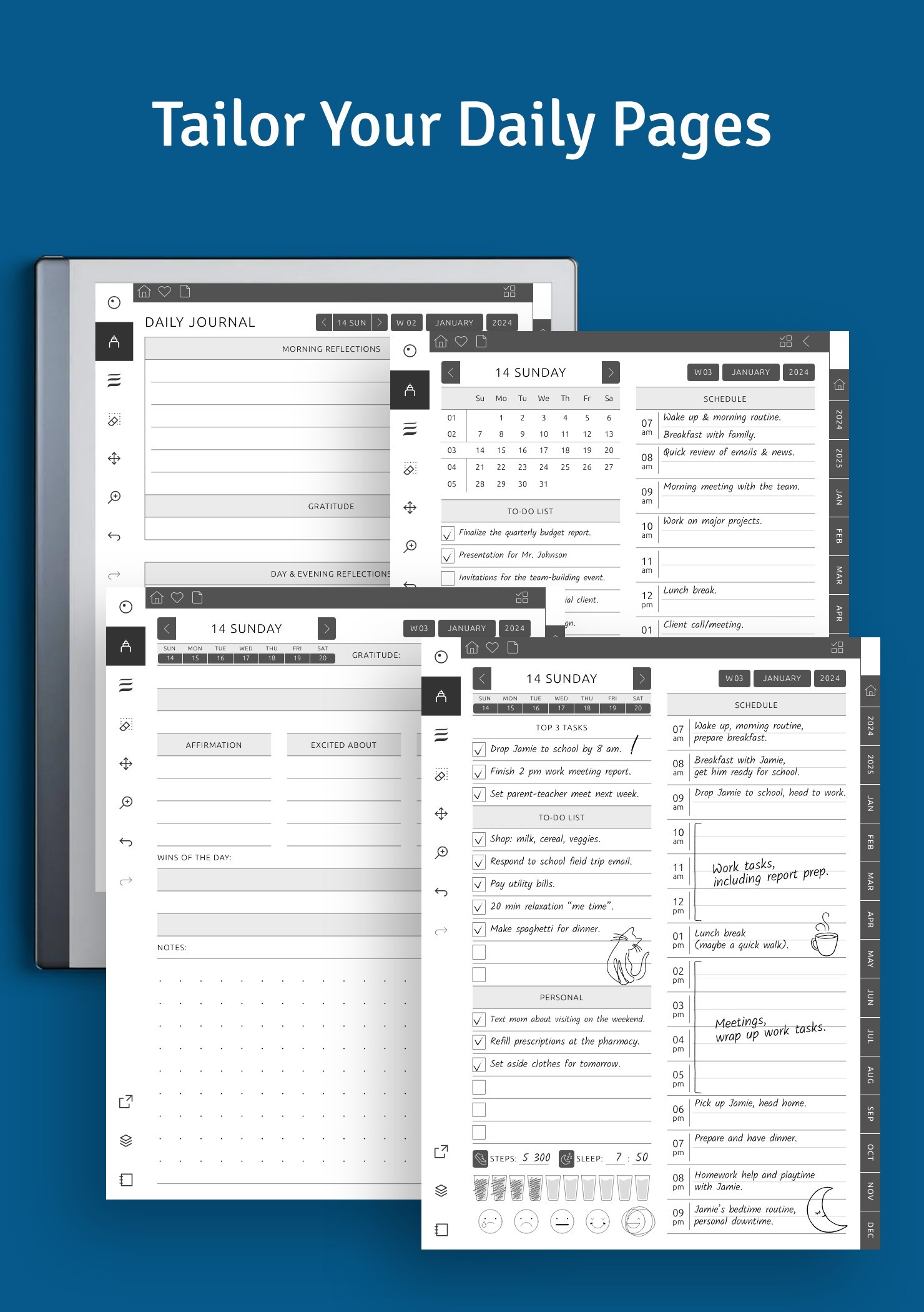 daily page templates