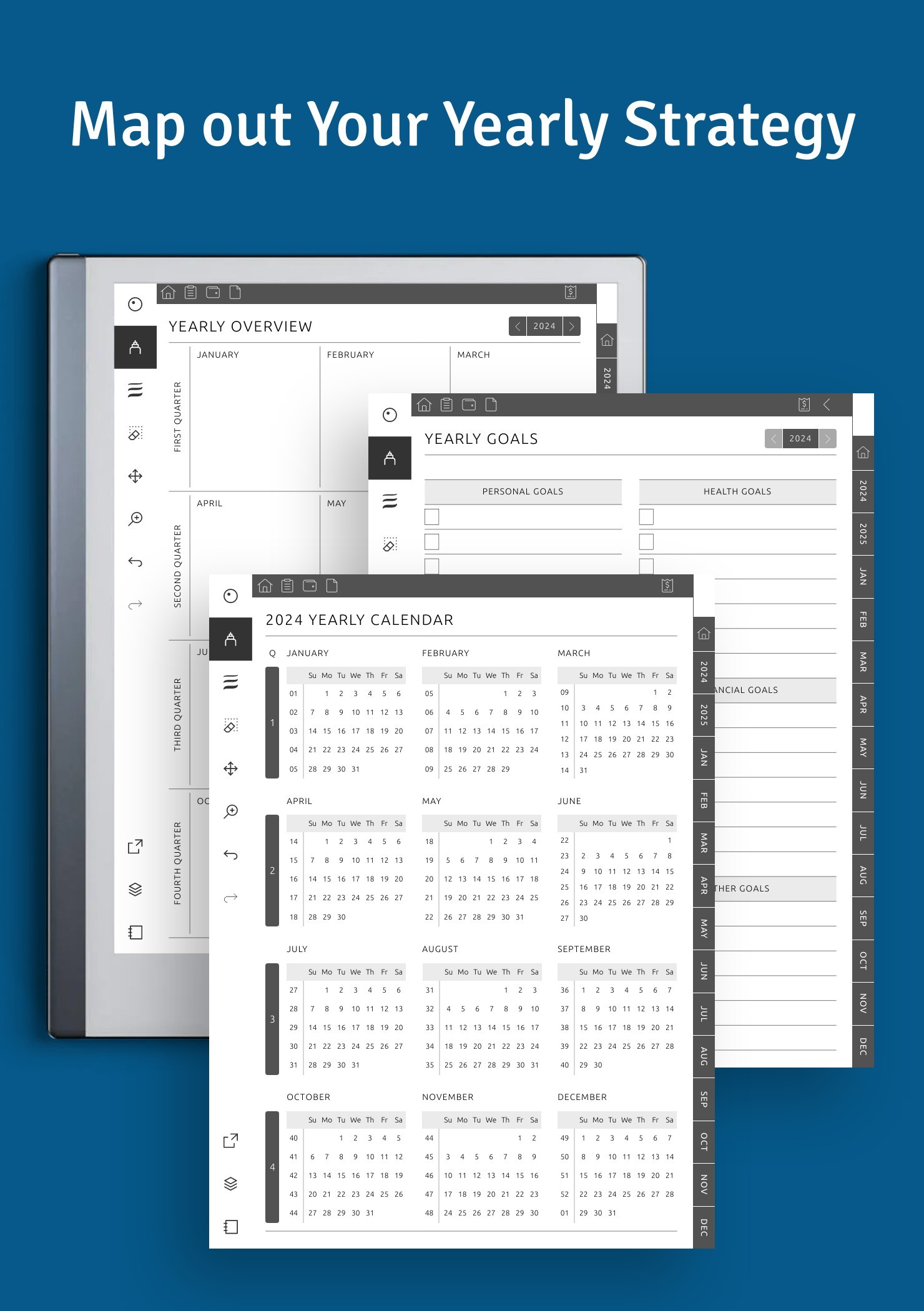 yearly templates to select from