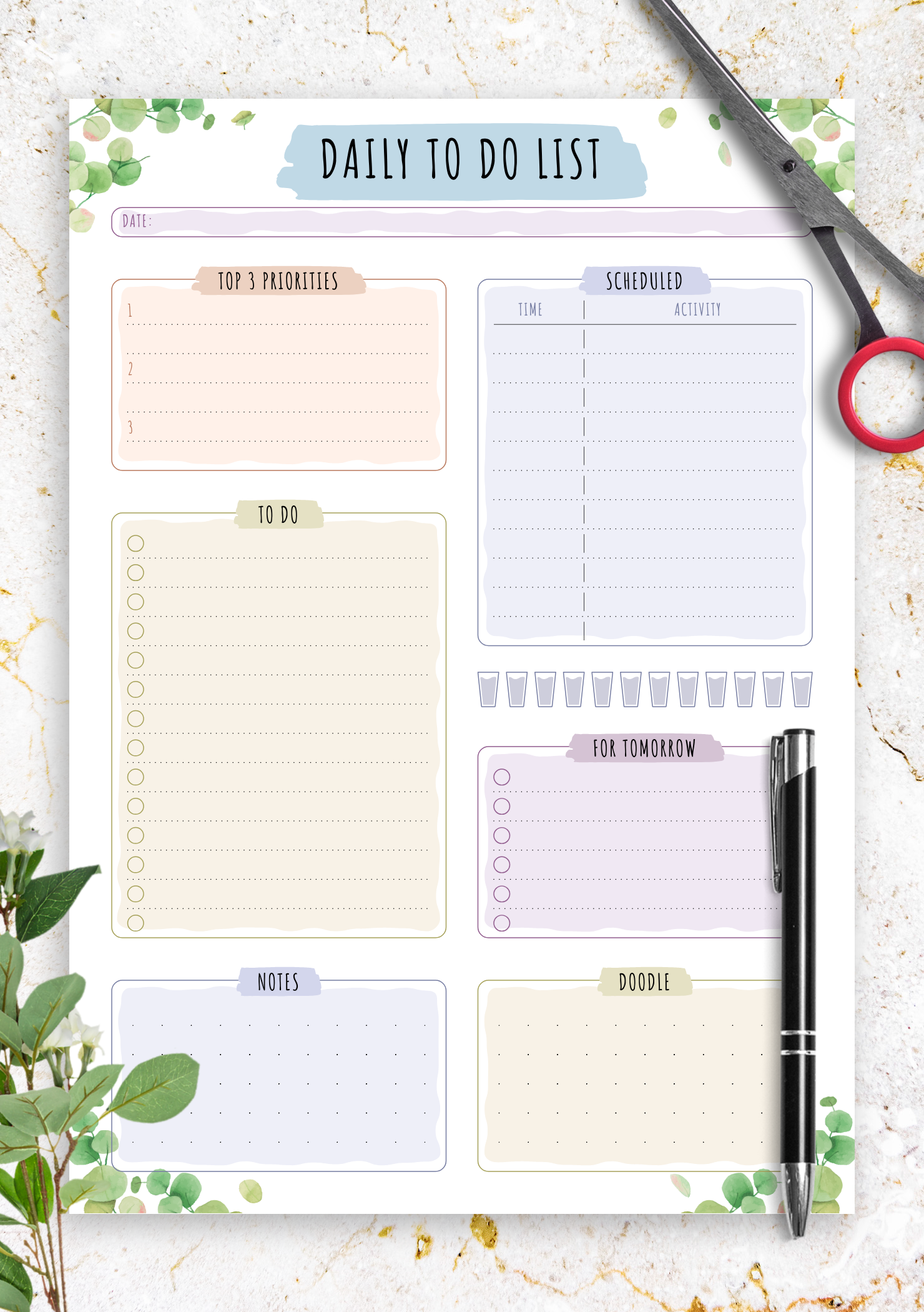 Cute Free Printable Daily To Do List Template