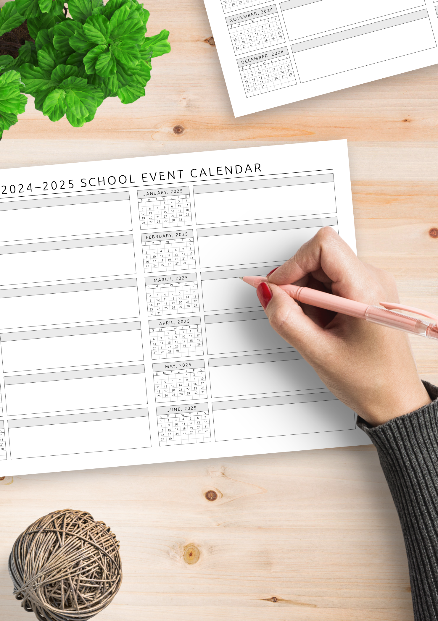 Download Printable School Event Calendar Template PDF