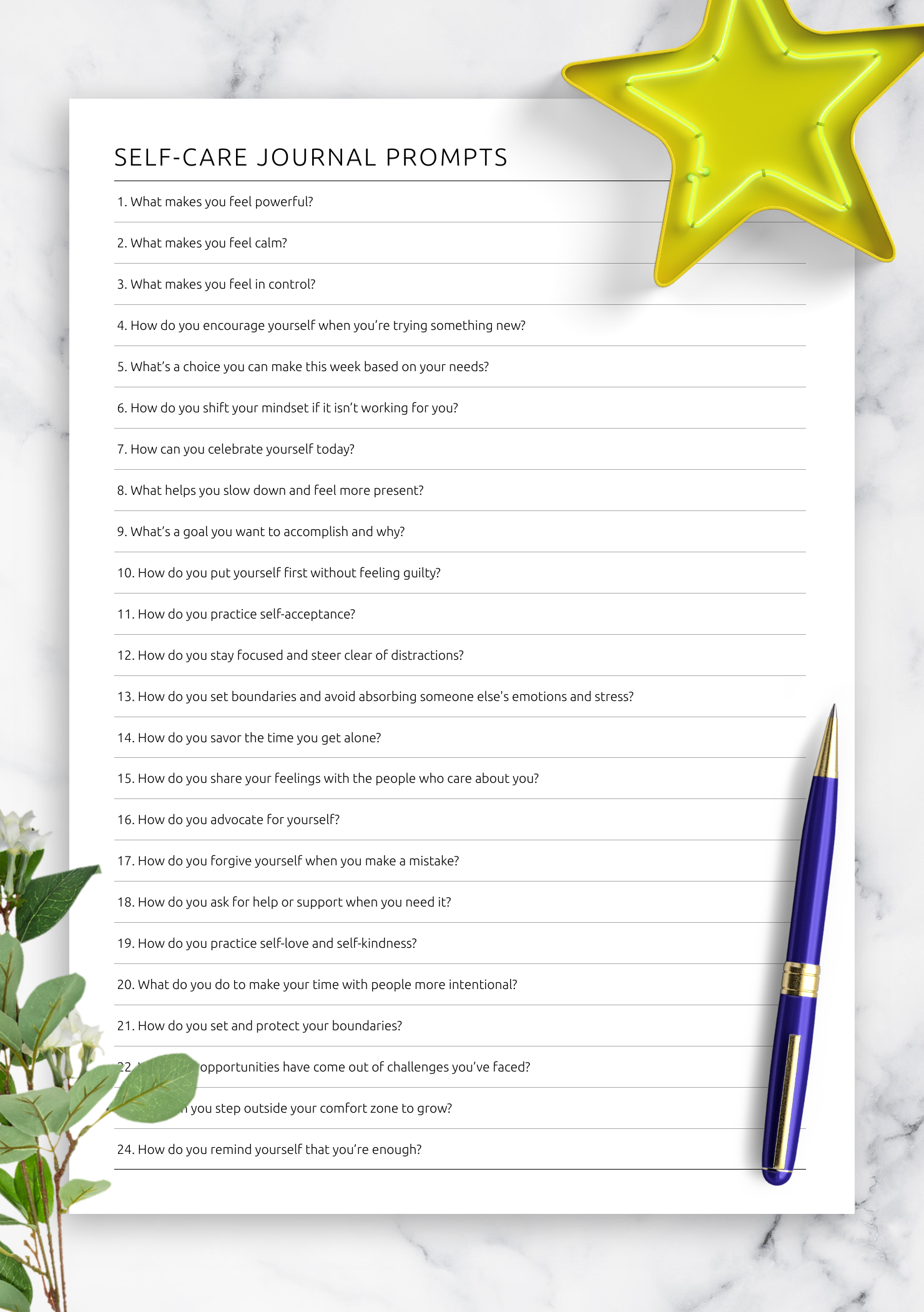 100 Best Self Care Journal Prompts {With Free PDF Printable!}