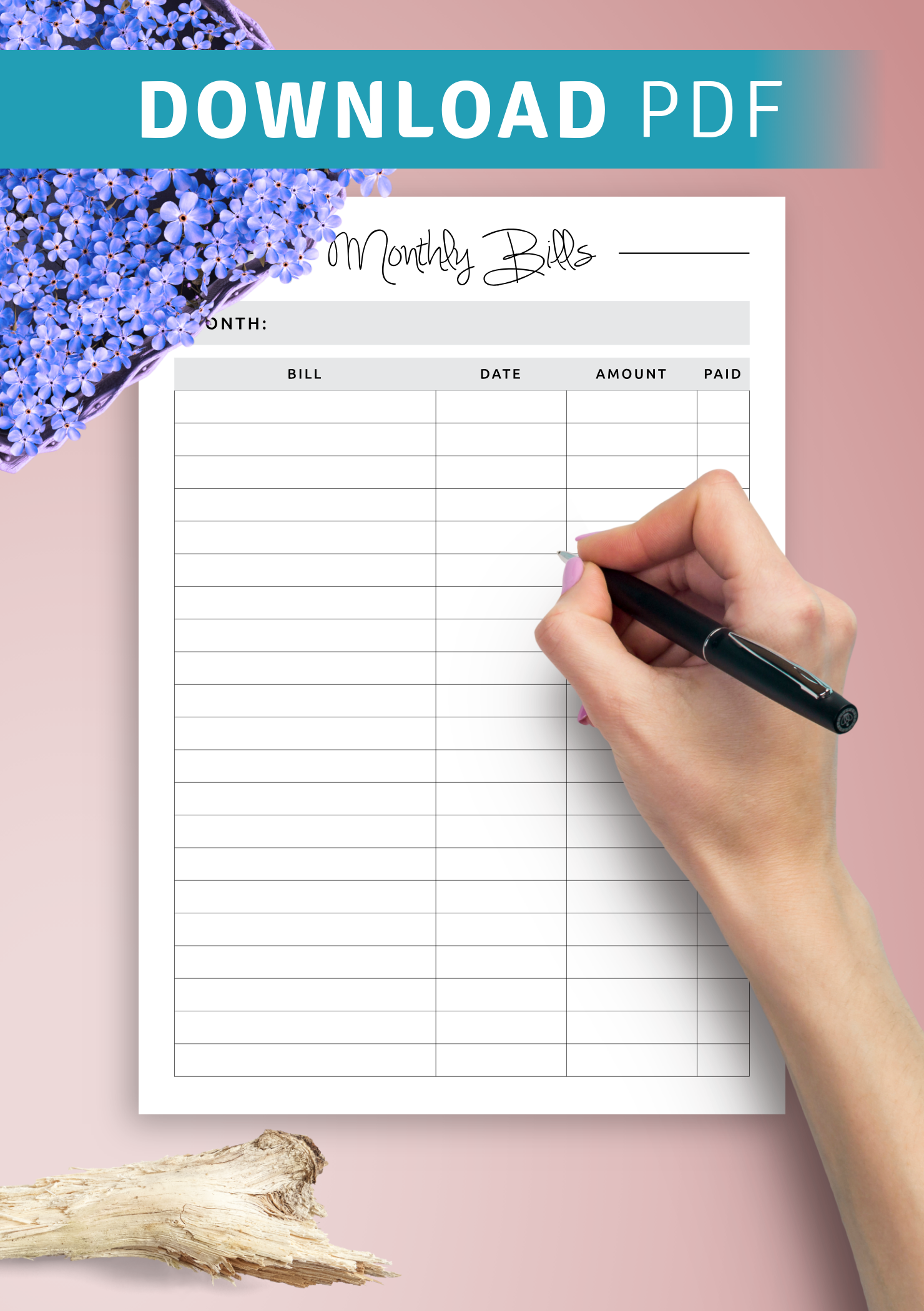 Download Printable Simple Budget Template PDF