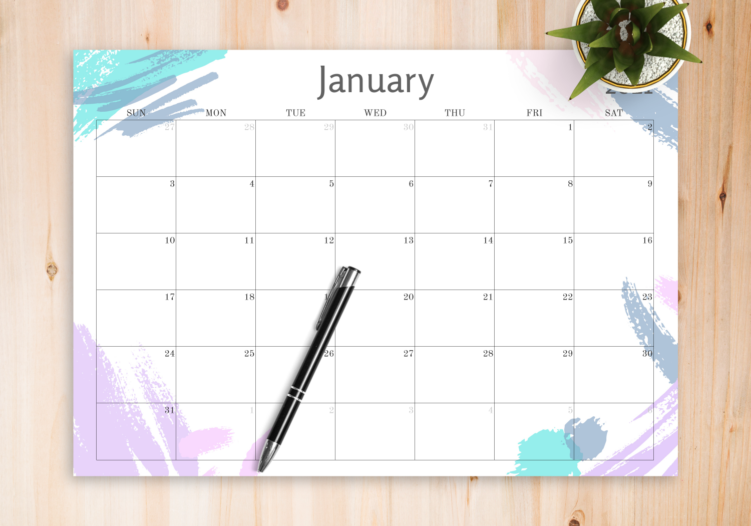 Cute Printable Monthly Calendar Printable Blank World
