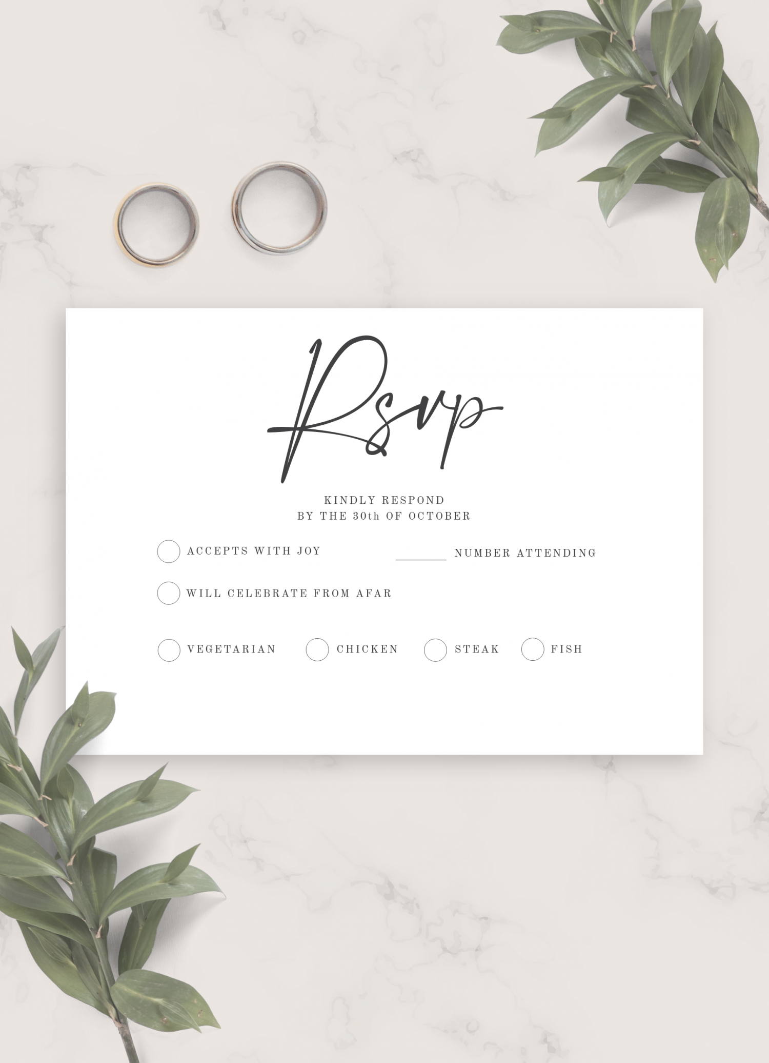 download printable simple minimalist wedding invitation suite pdf