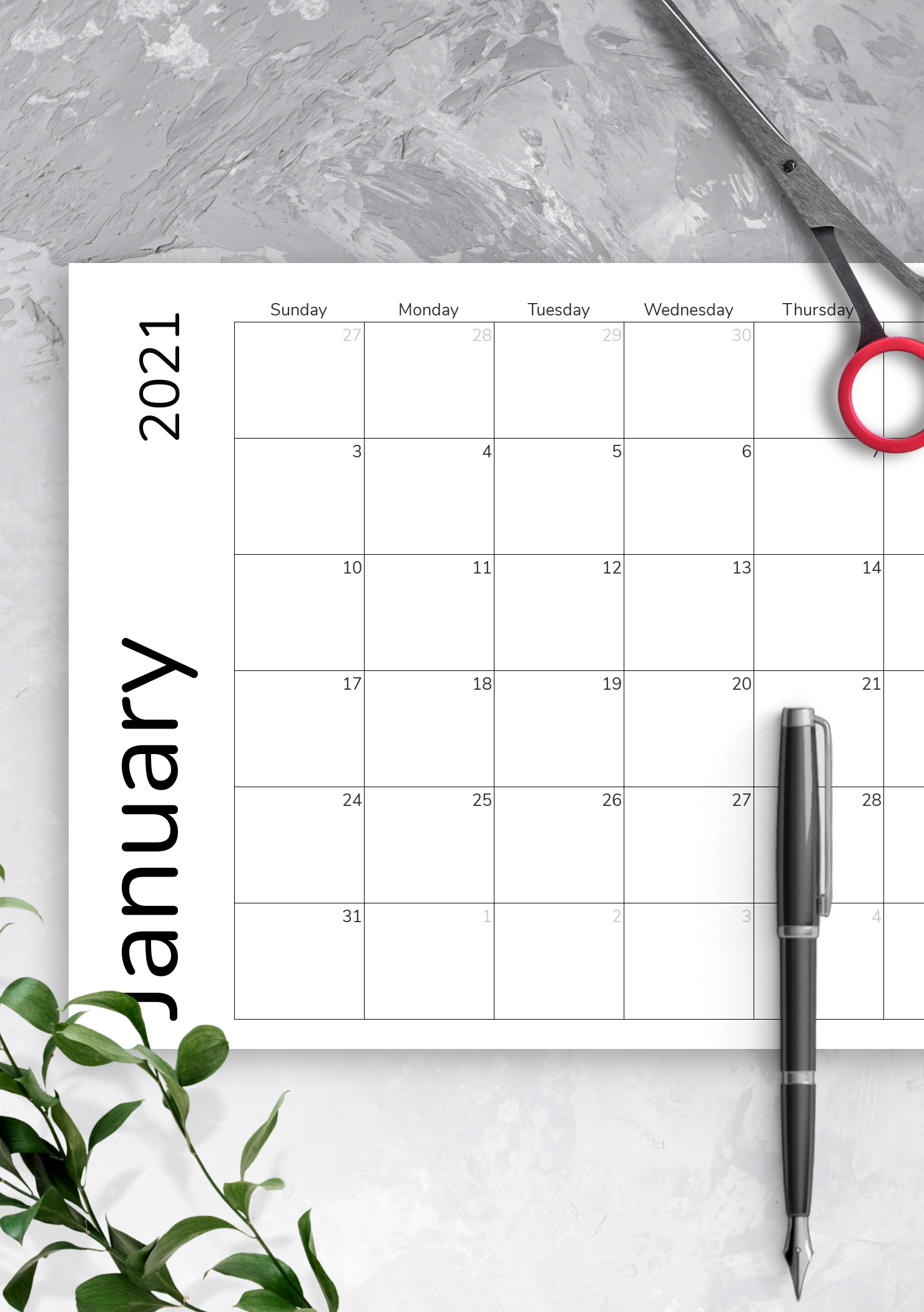 download-printable-simple-monthly-calendar-grid-pdf