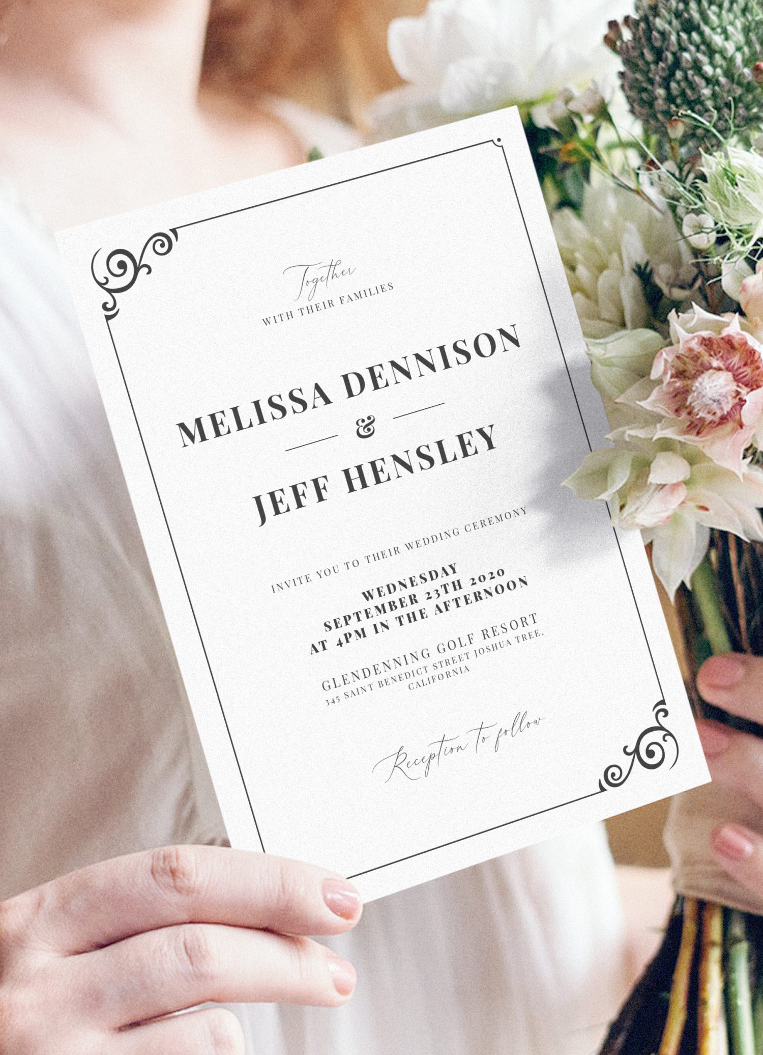 Download Printable Simple Vintage Wedding Invitation PDF