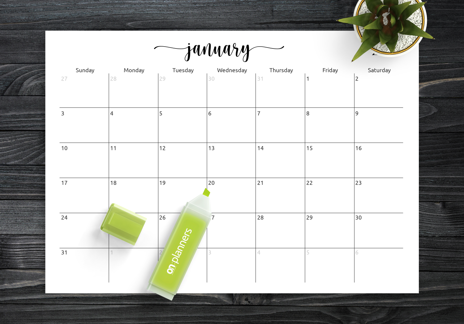 Printable 2023 Monthly Grid Calendar A4 Sunday Start Etsy Australia