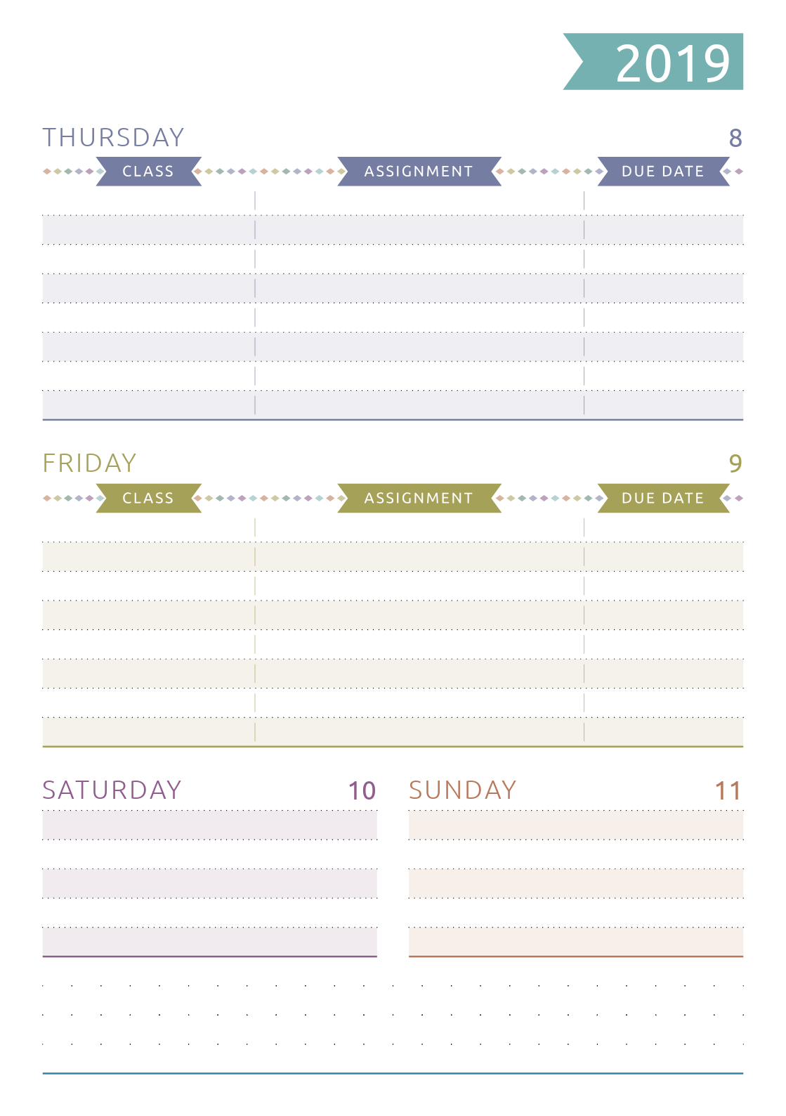 Assignment Calendar Template from onplanners.com