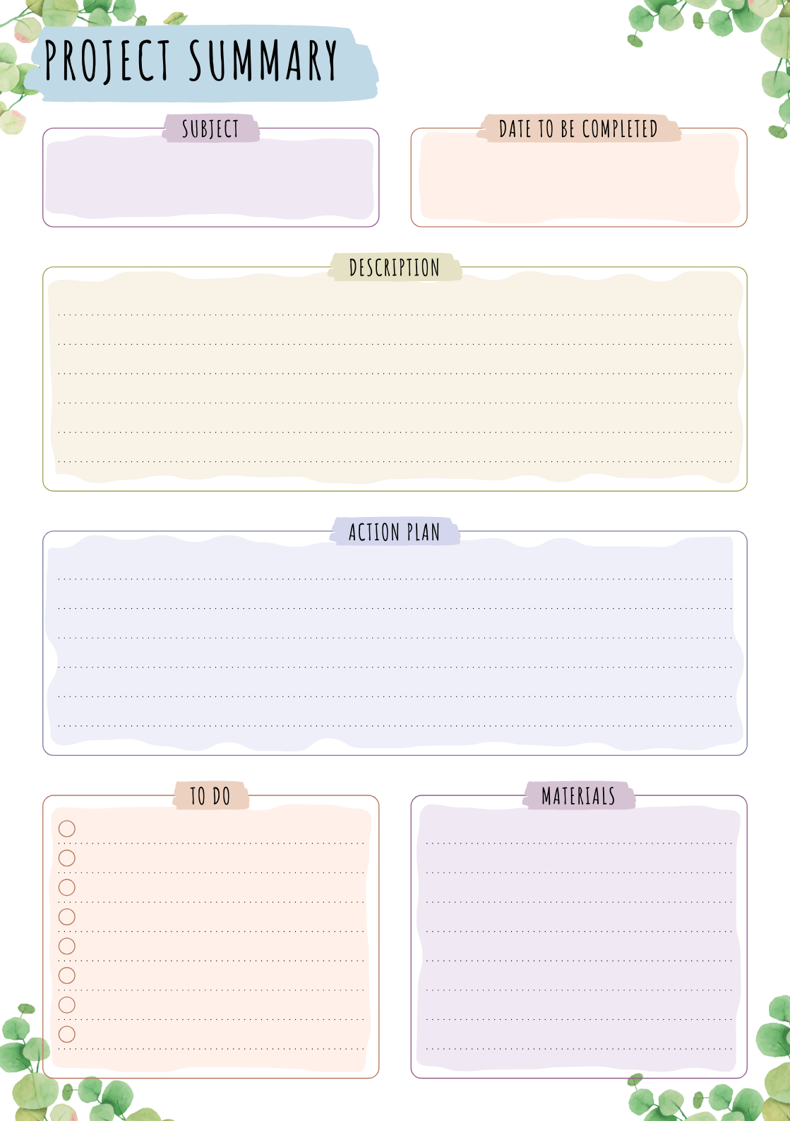 download printable student planner floral style pdf