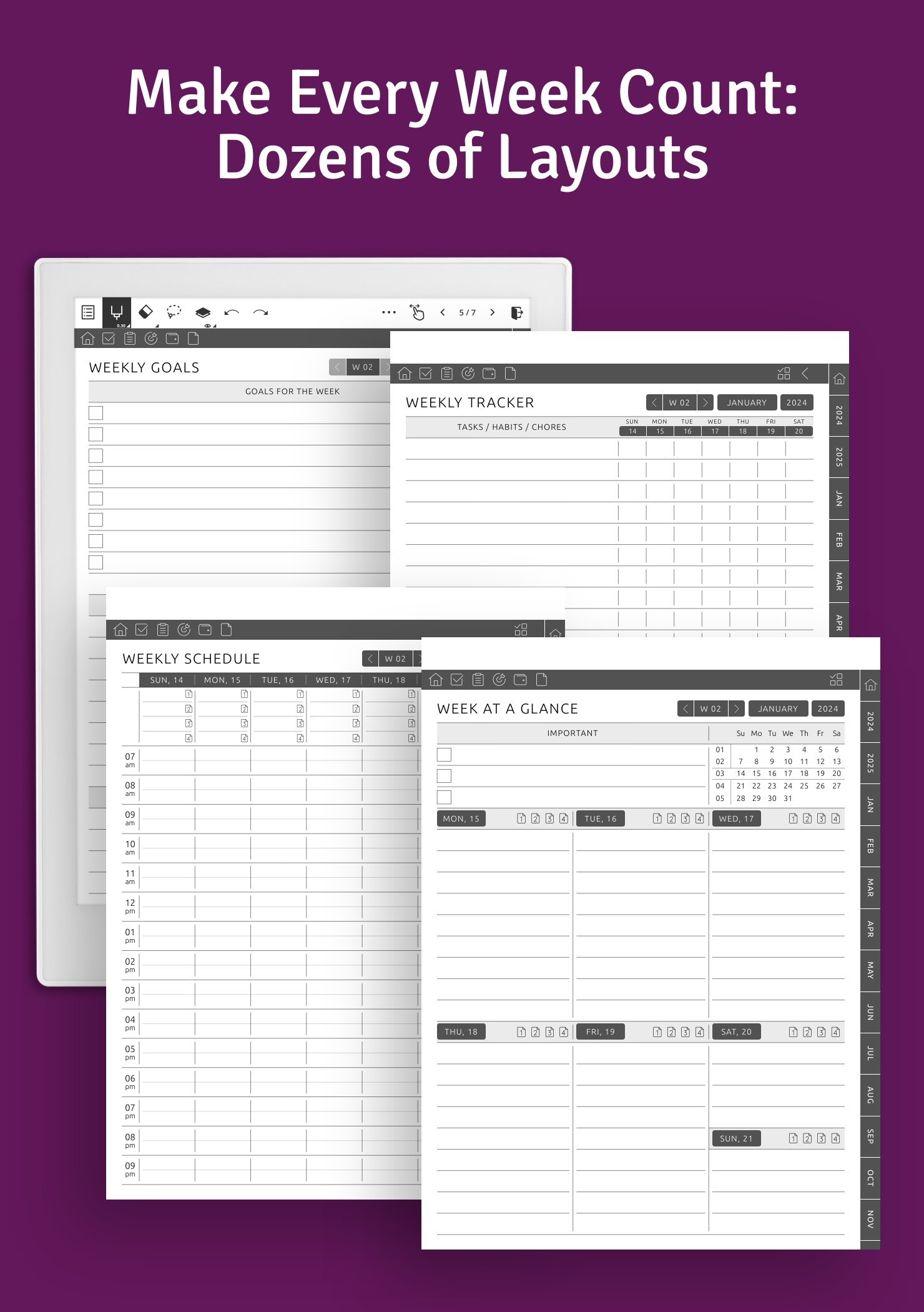 Weekly templates