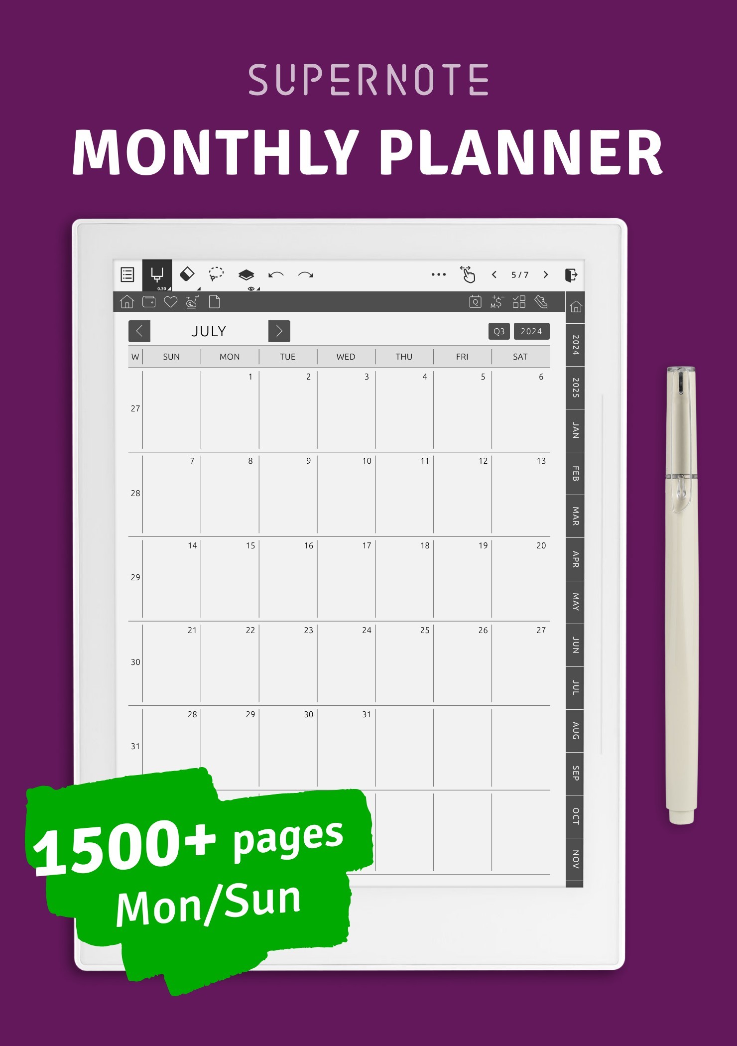 the first image for Supernote Montly Planner