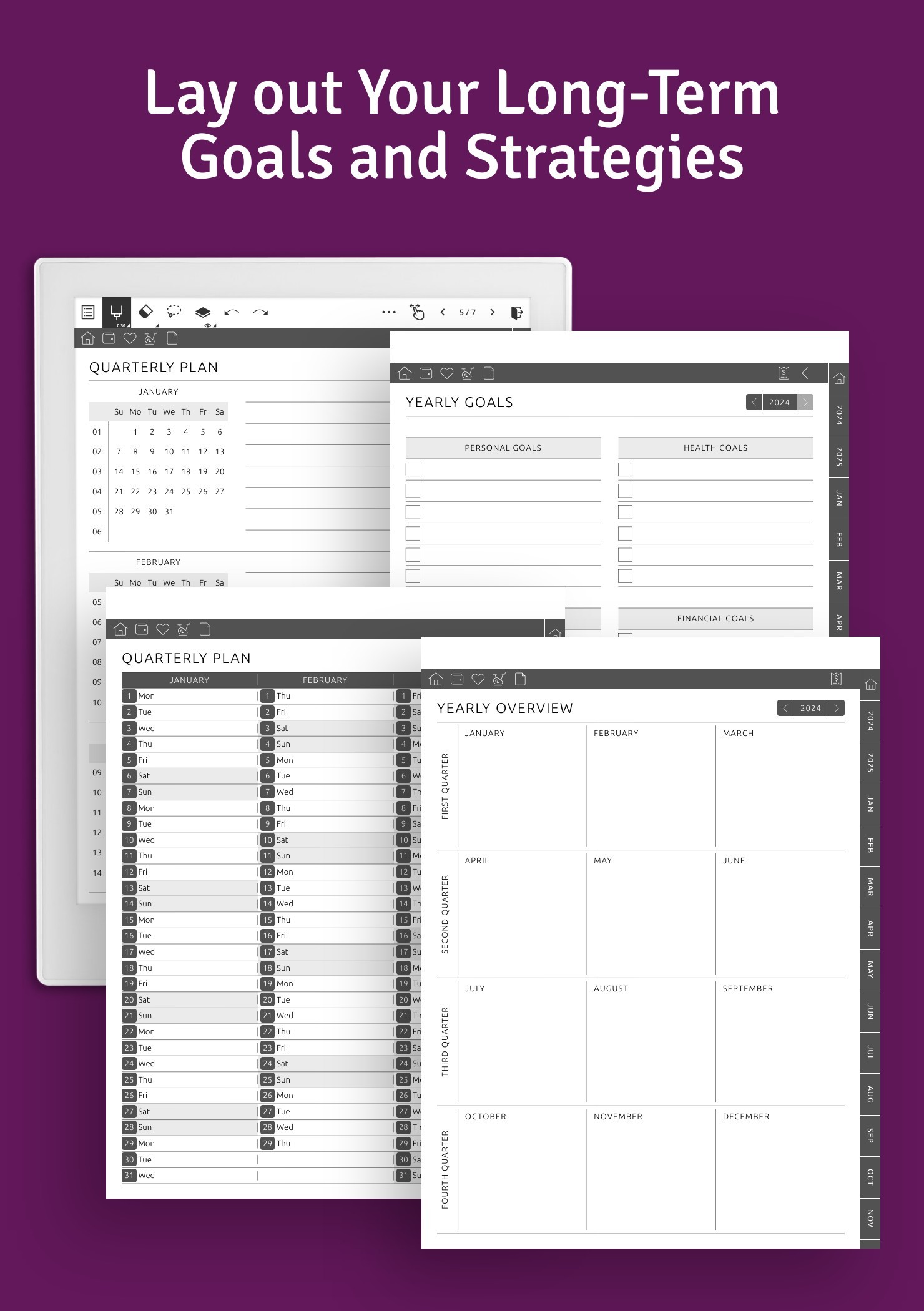 yearly and quarterly templates