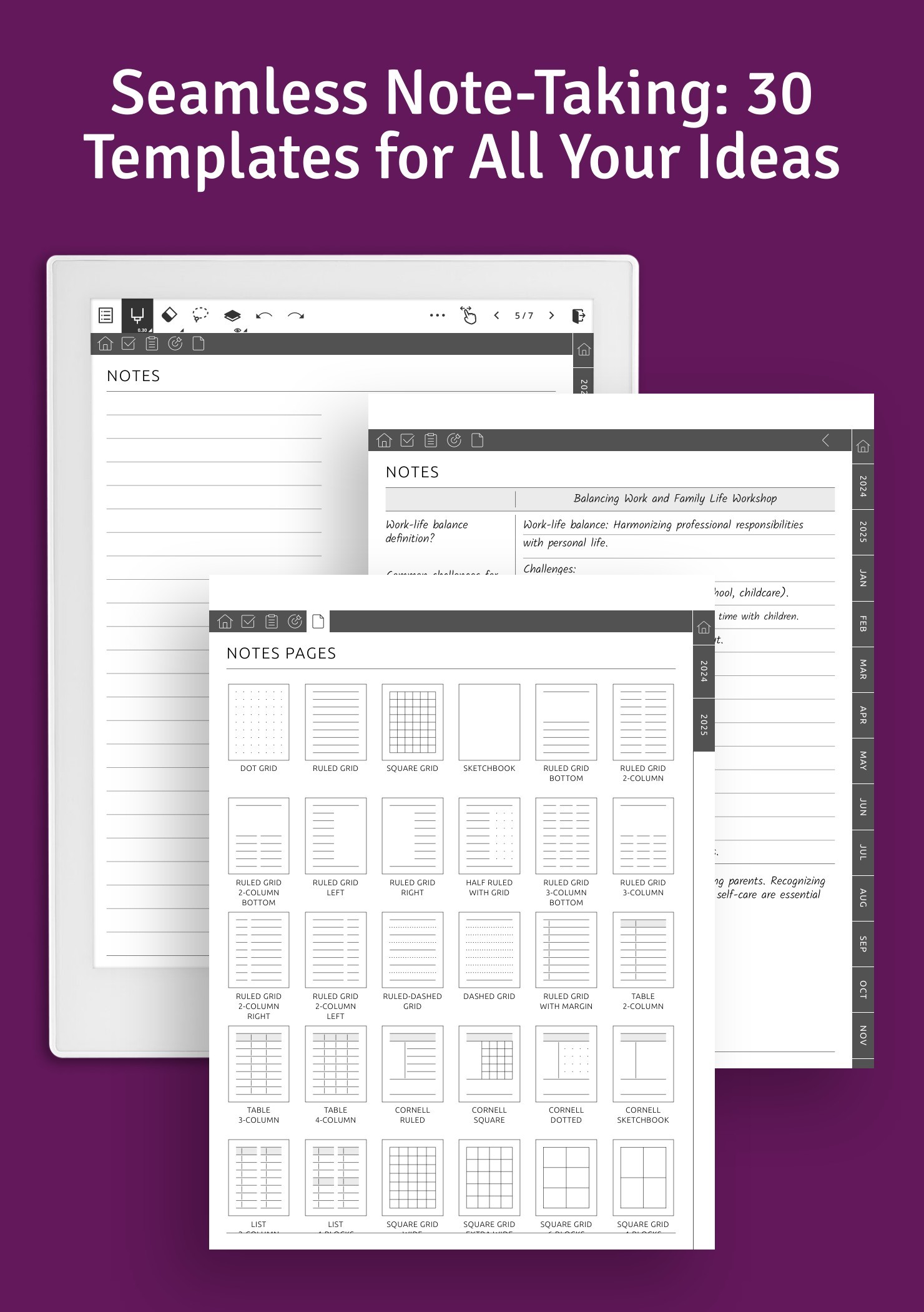 Effortless Note-Taking: 30 Templates for Every Idea