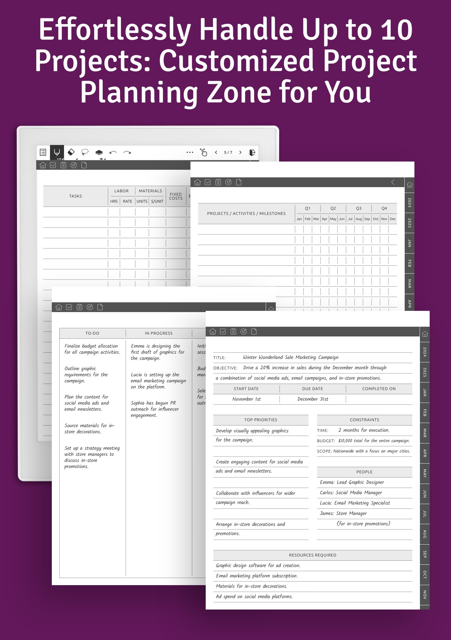Manage 10 Projects with Ease: Tailored Project Planning Space