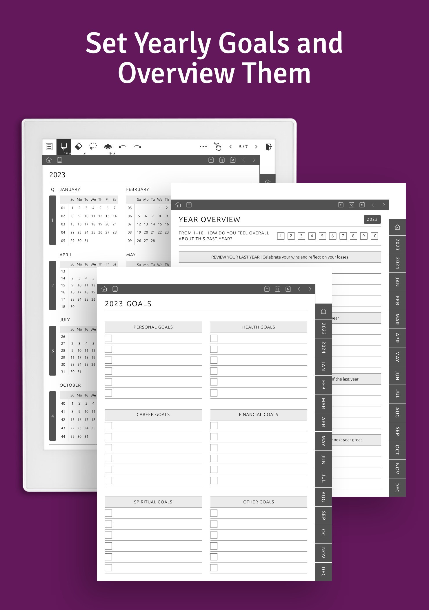 Download Supernote A5 X & A6 X Weekly Planner Hyperlinked PDF