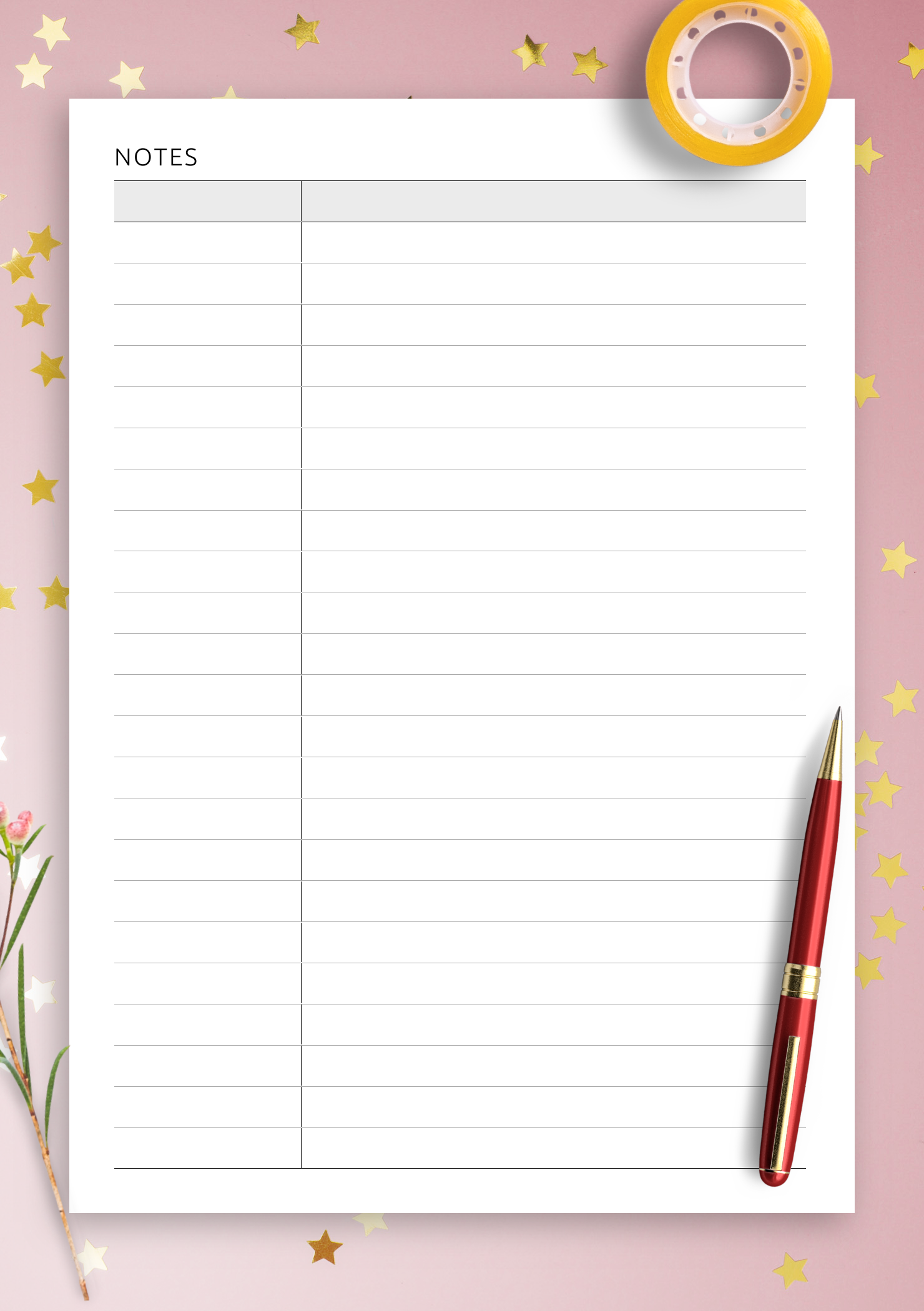 Download Printable Table 2-Column PDF