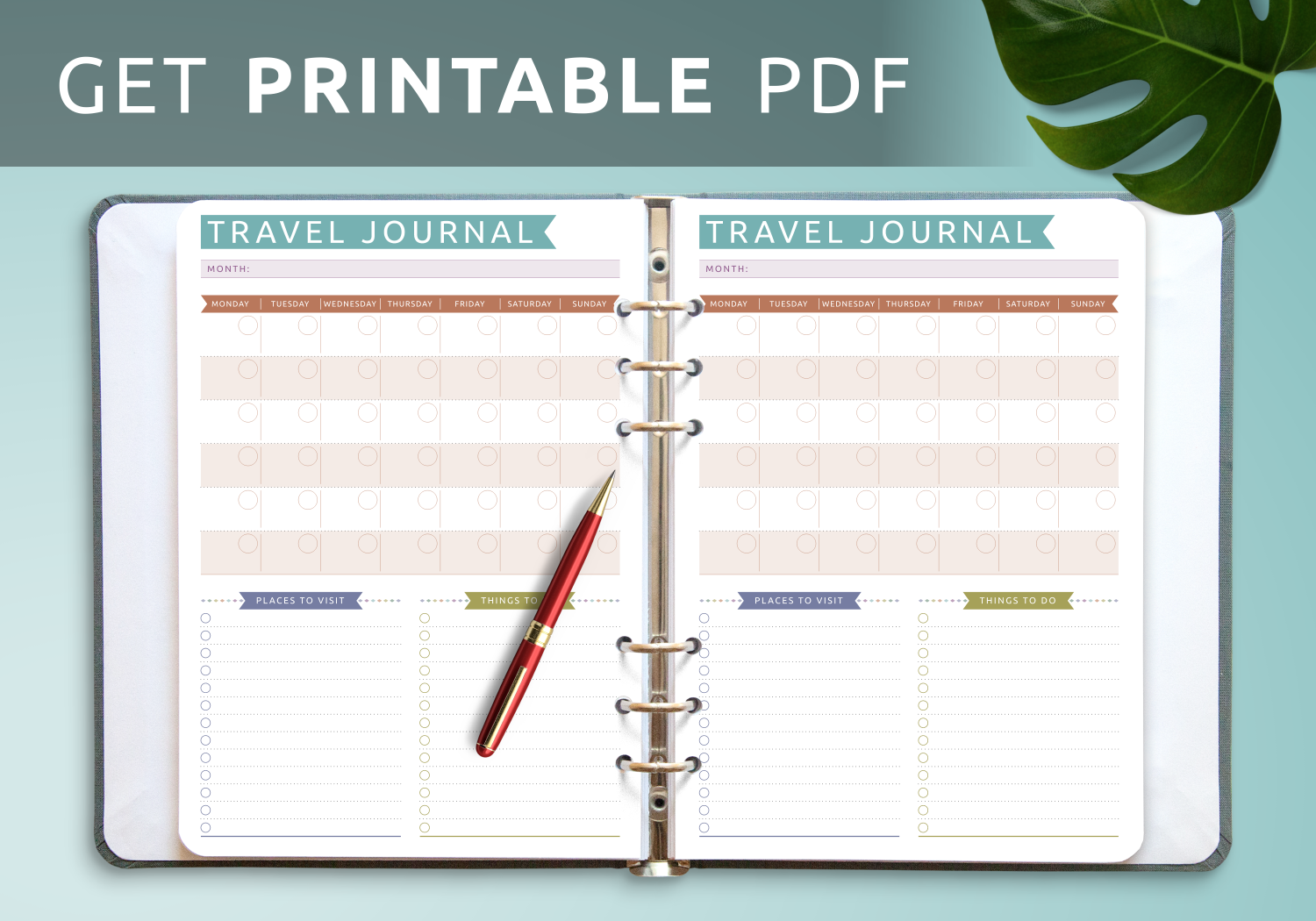 travel journal entry template printable
