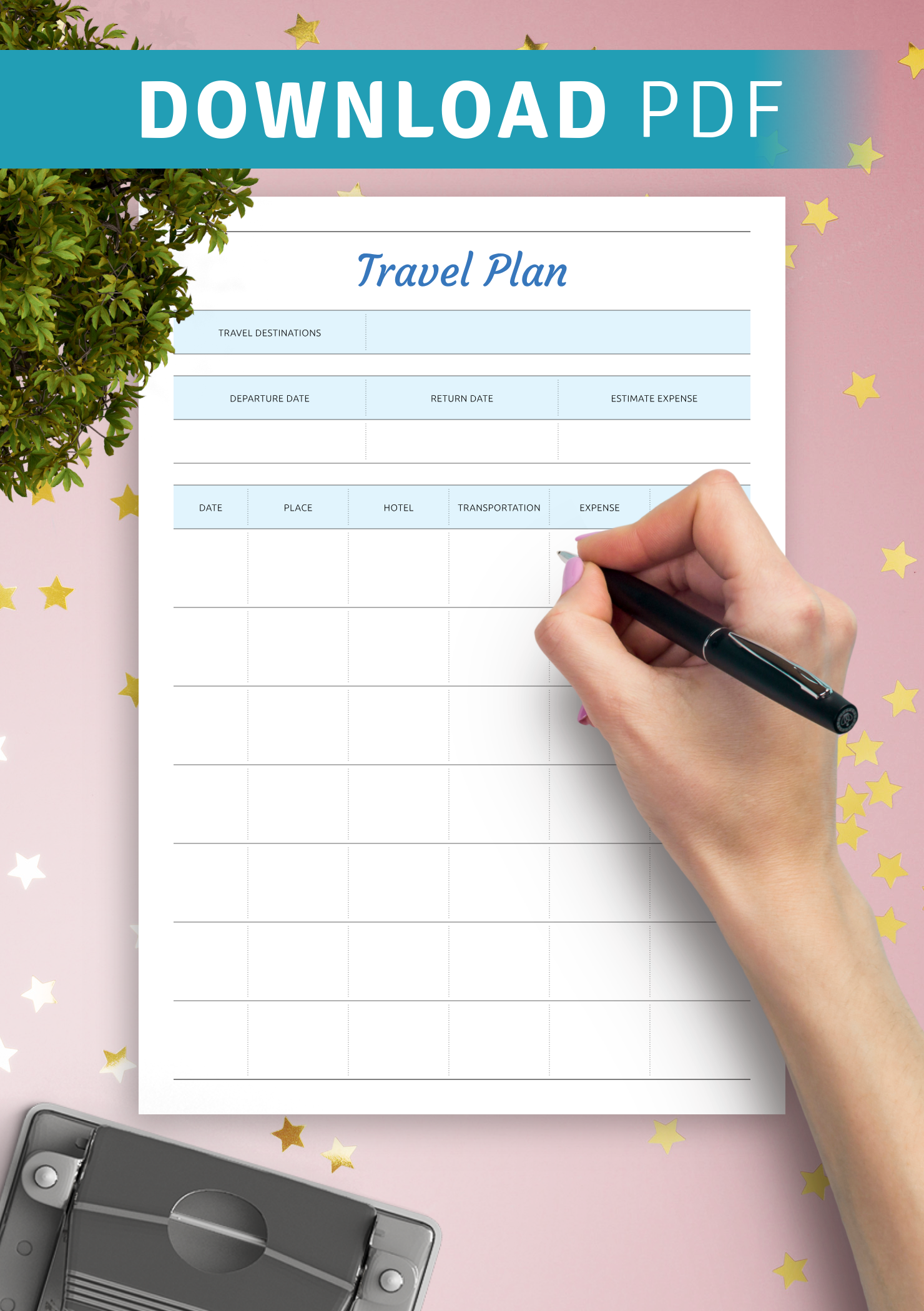 Downloadable Free Printable Vacation Planner Template | Francesco Printable