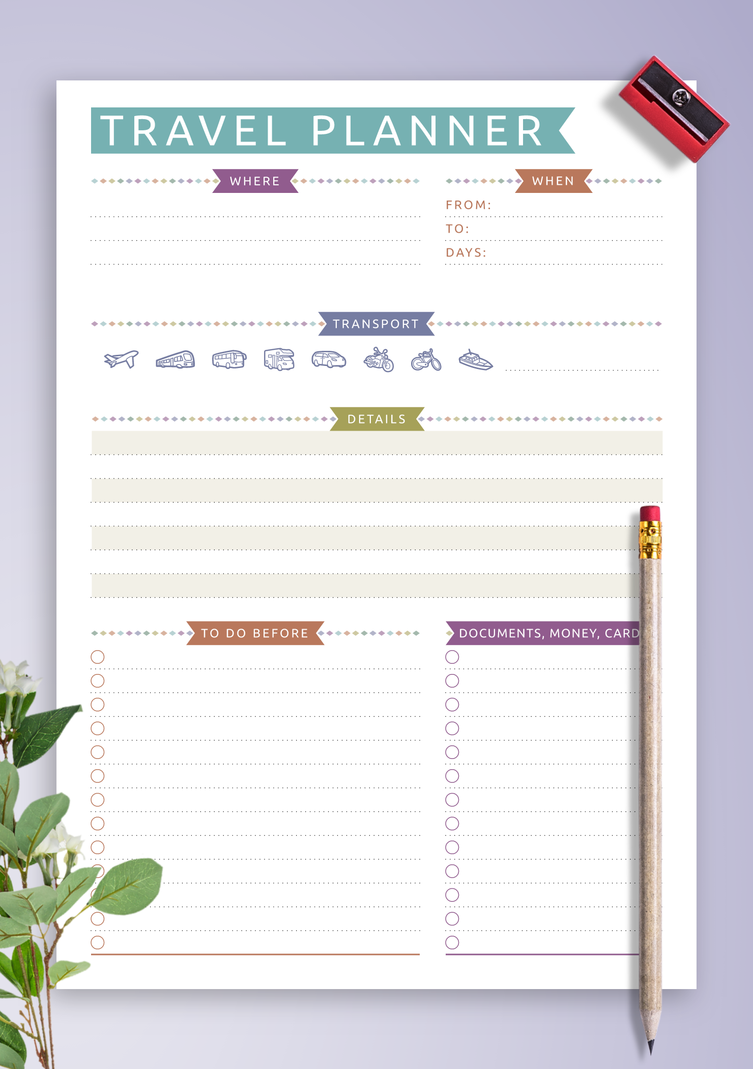 Free Printable Family Vacation Itinerary Template