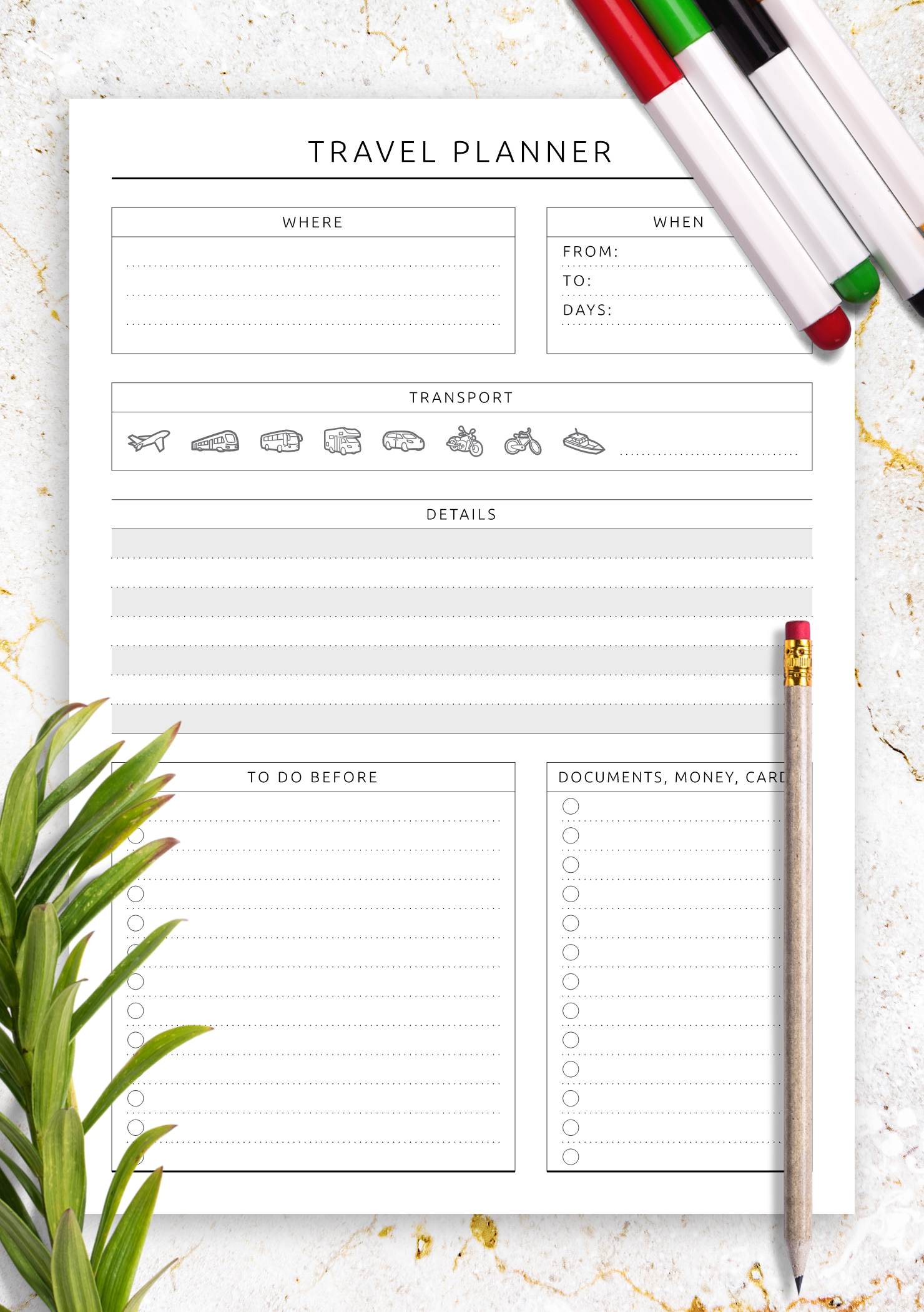 Travel Planner Template Pdf Infoupdate