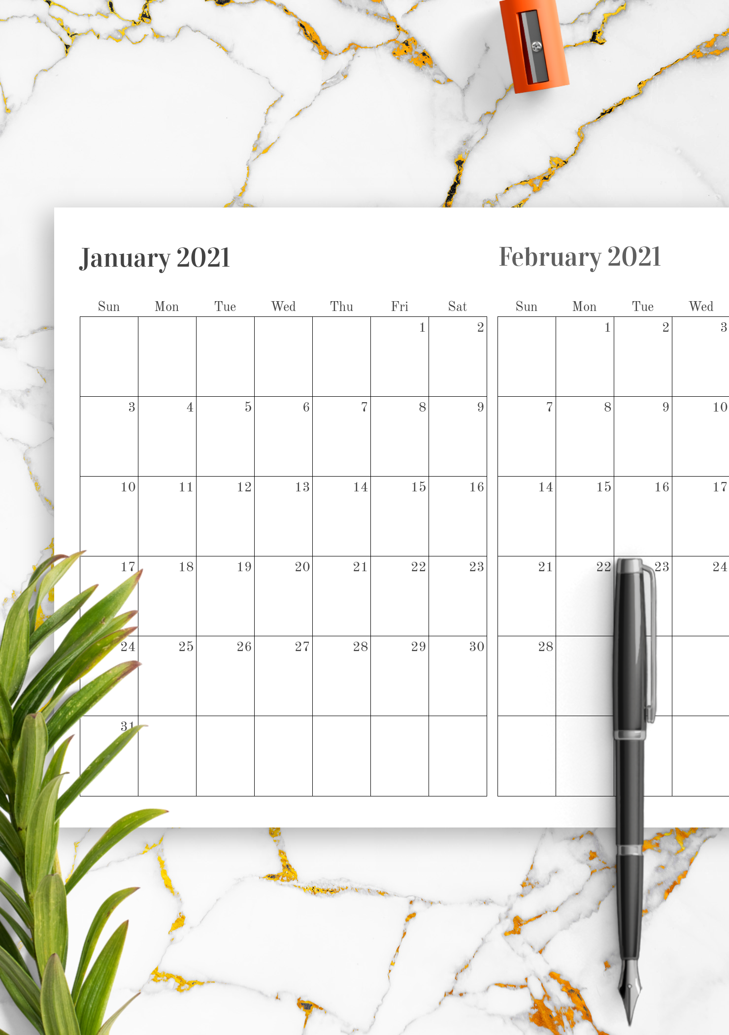 download-printable-two-months-on-page-calendar-pdf