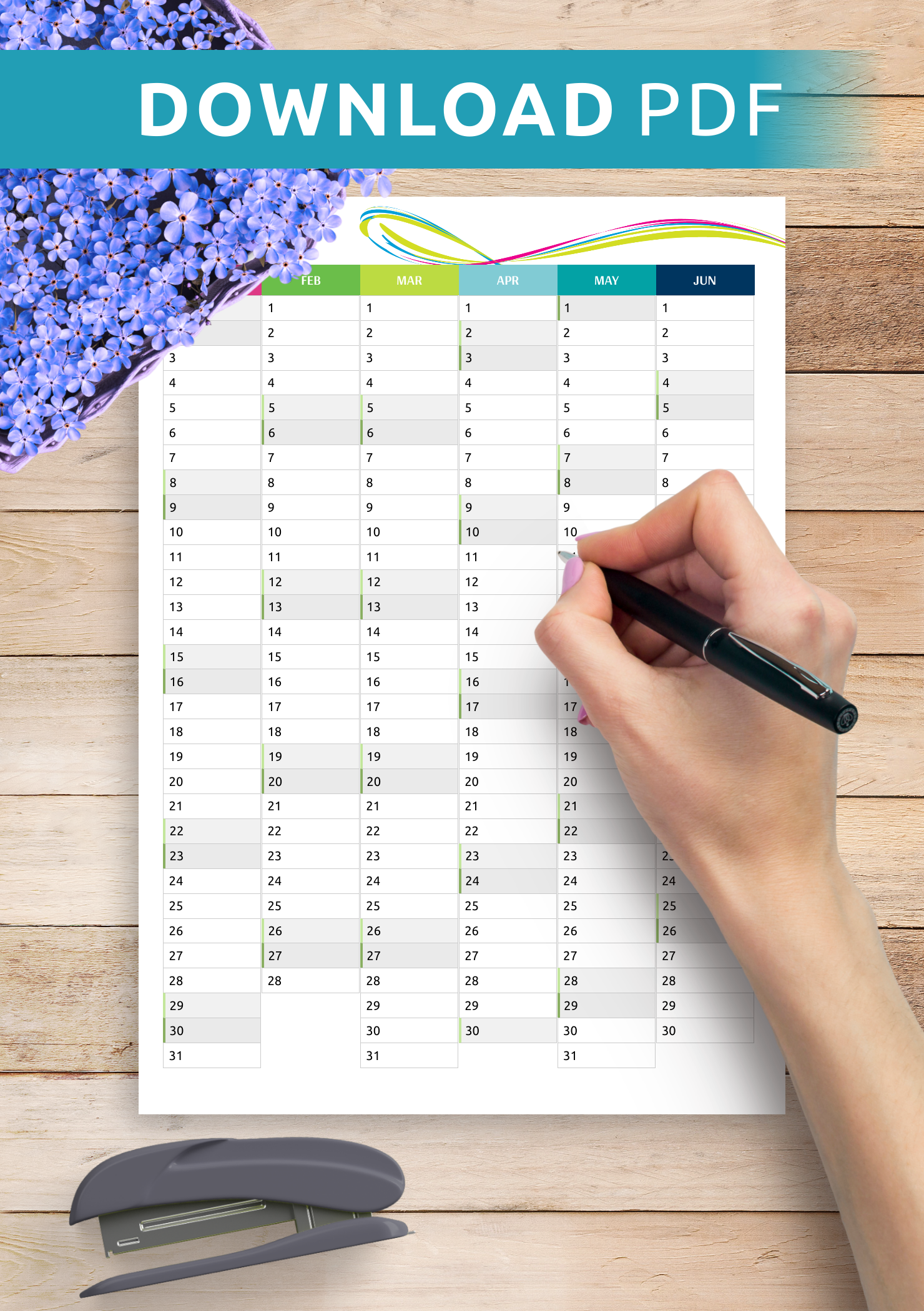 Vertical Calendar Printable