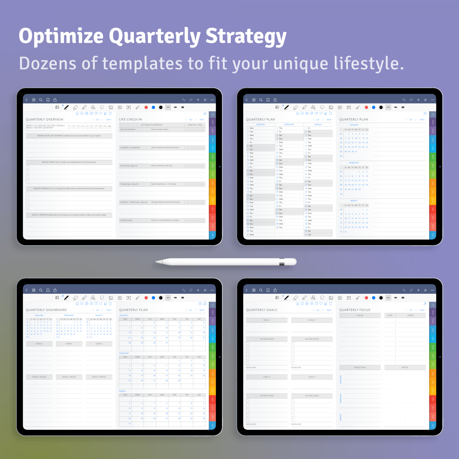 Quarterly success and planning templates