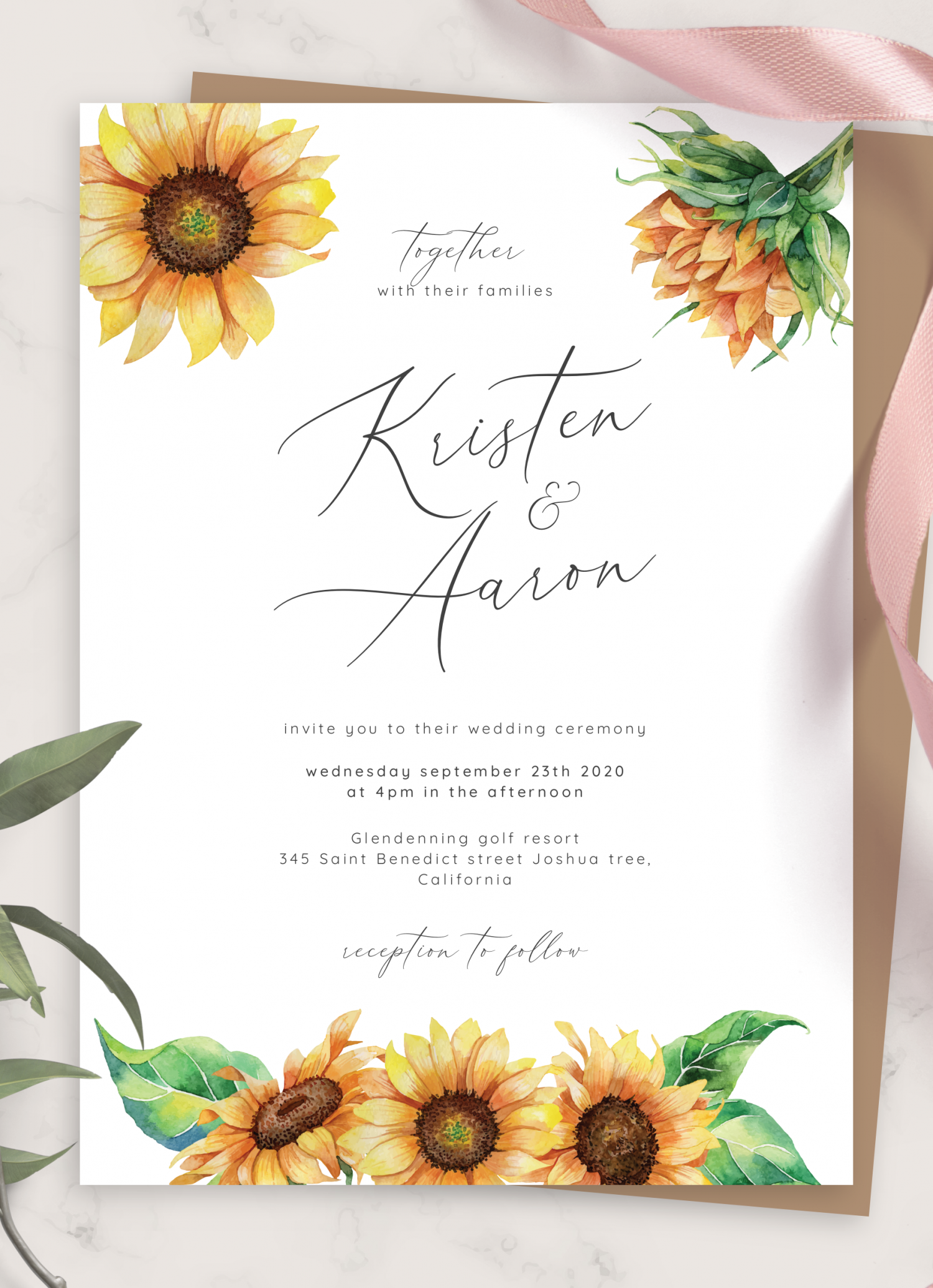 Cheap Sunflower Wedding Invitations - zackle