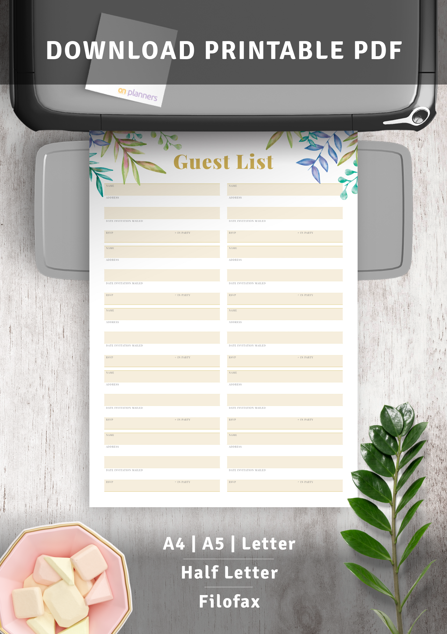 printable wedding guest list planner