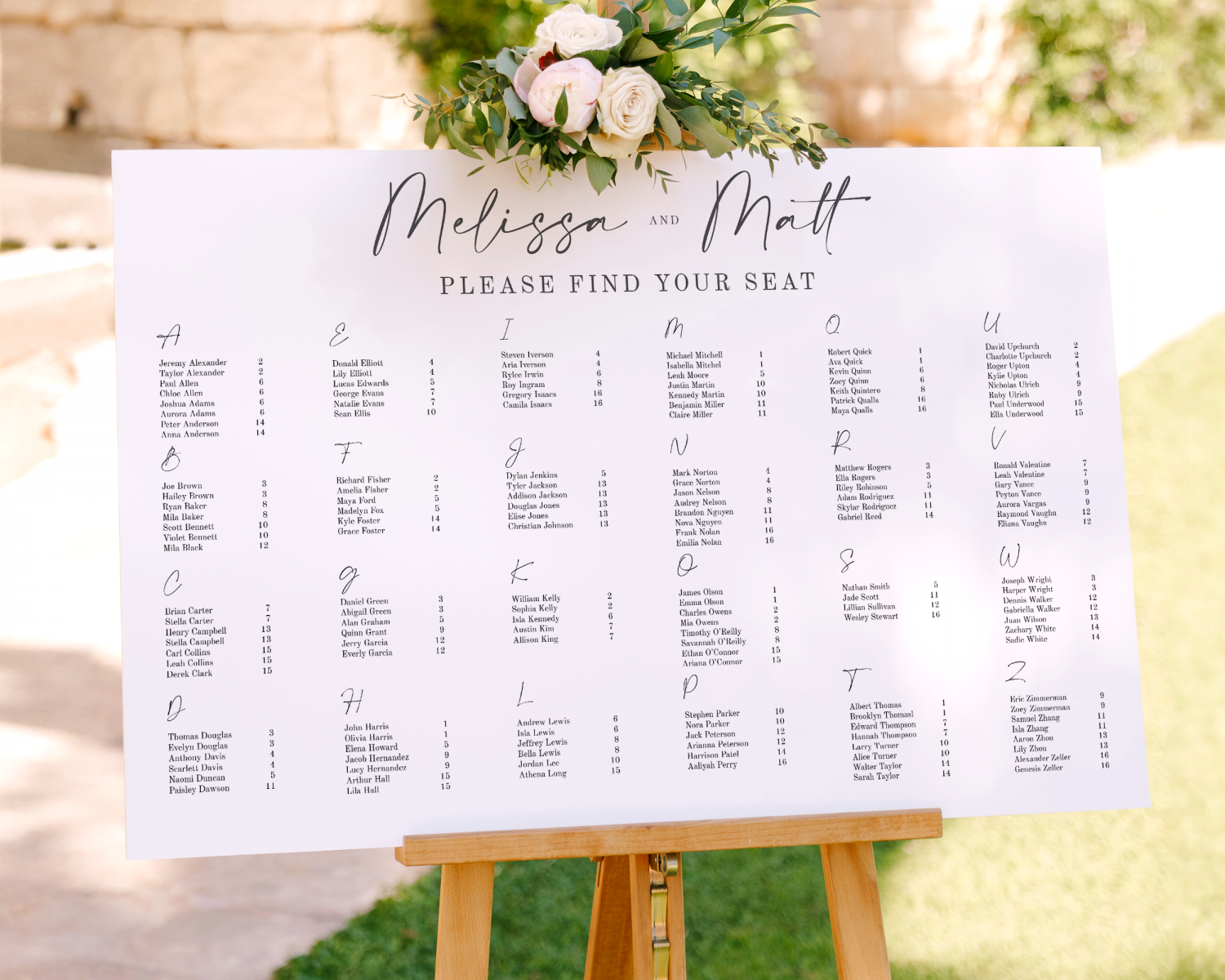 Printable Wedding Seating Chart 60 Photos Astyledwedding