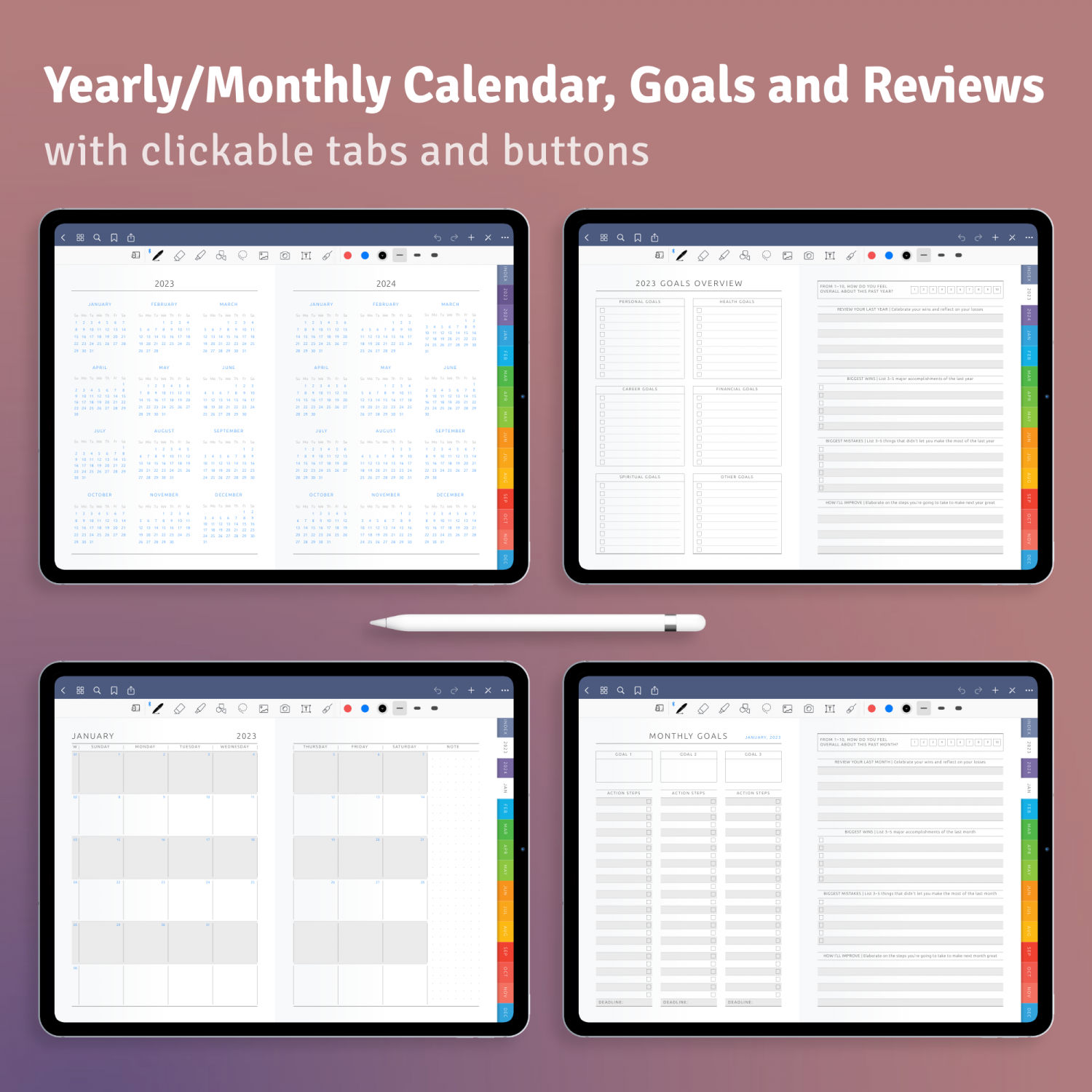 Download Weekly Digital Planner PDF For GoodNotes IPad