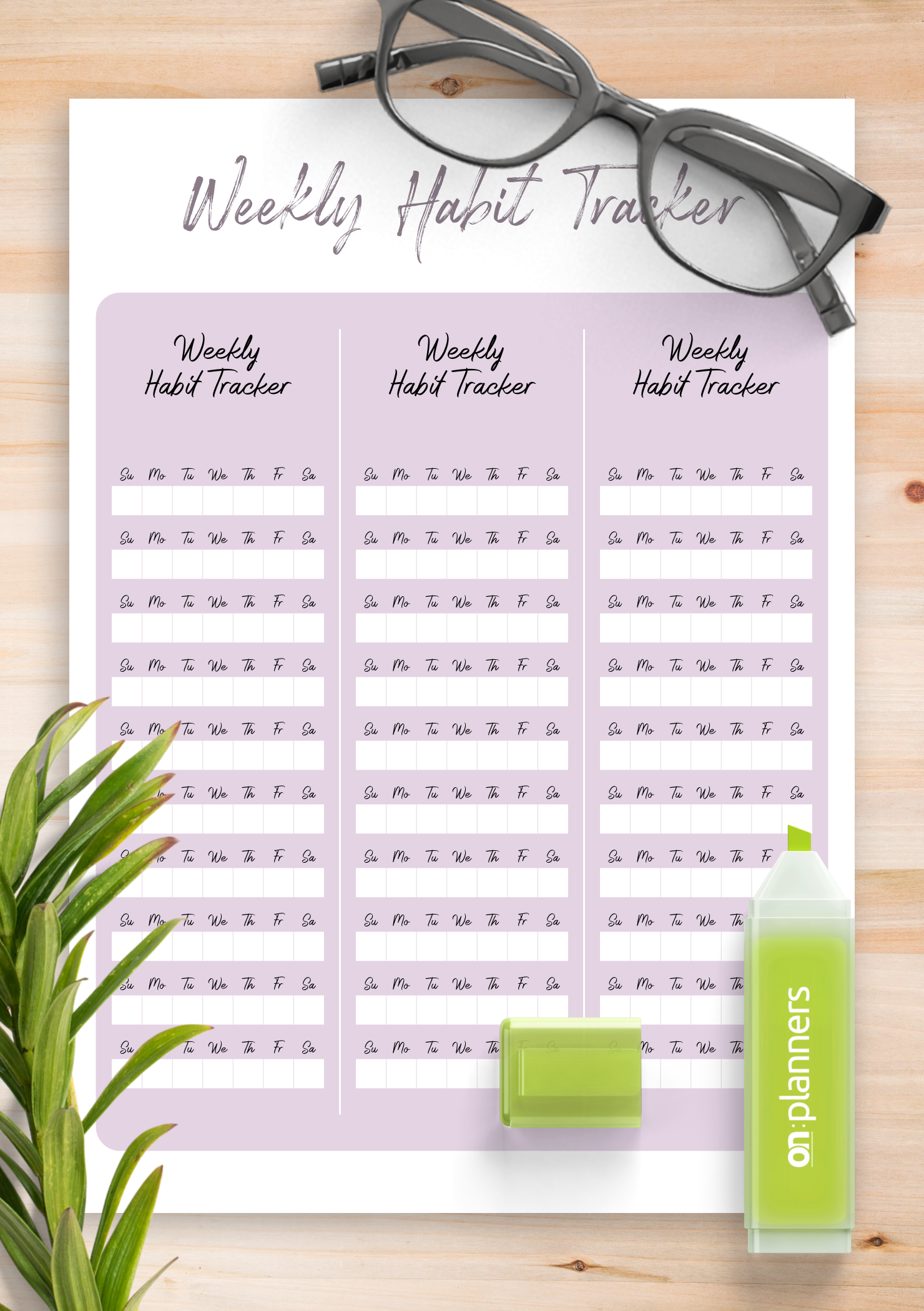 Weekly Habit Tracker Planner Stickers Graphic by Happy Printables