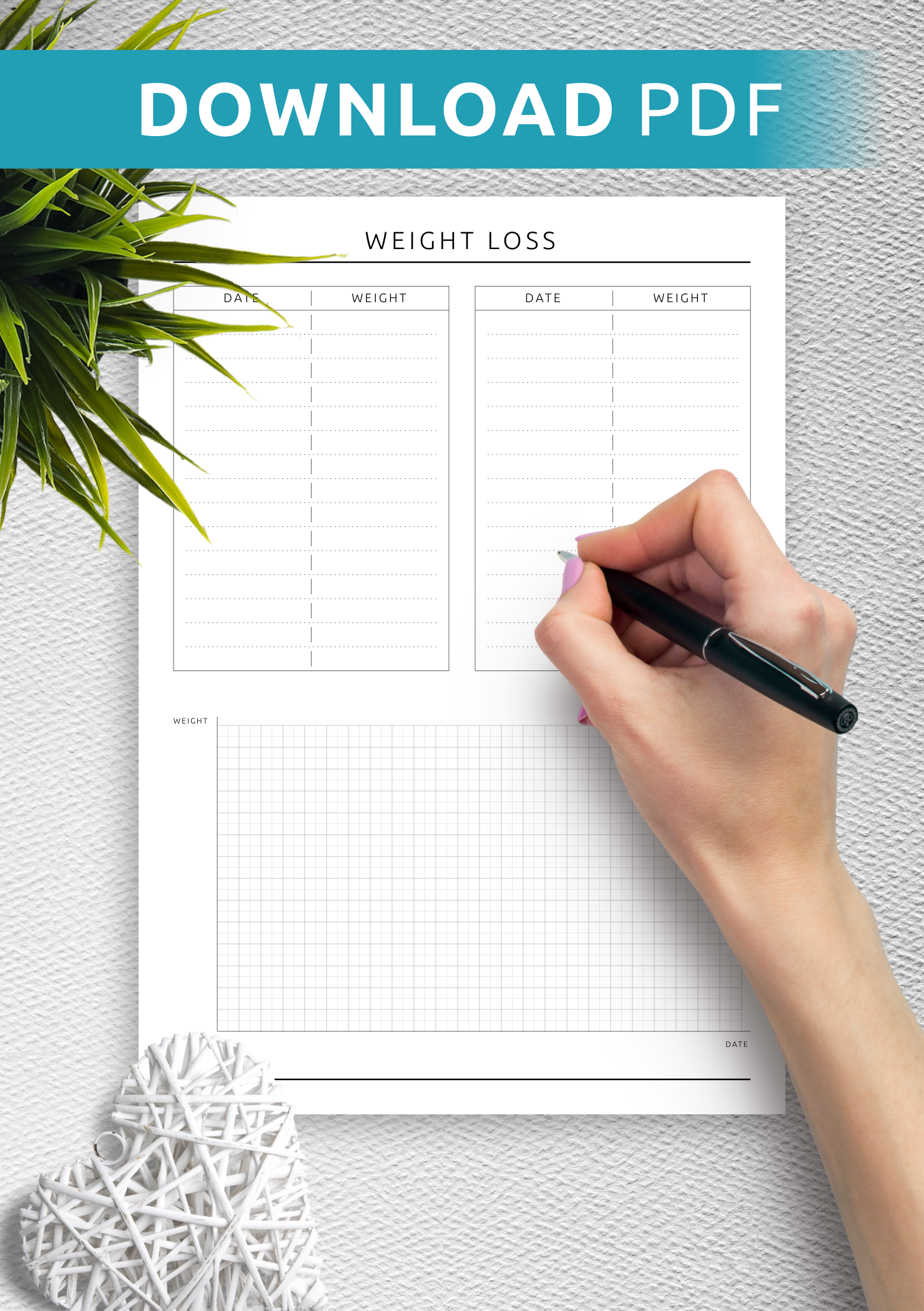 download printable weight loss tracker template pdf