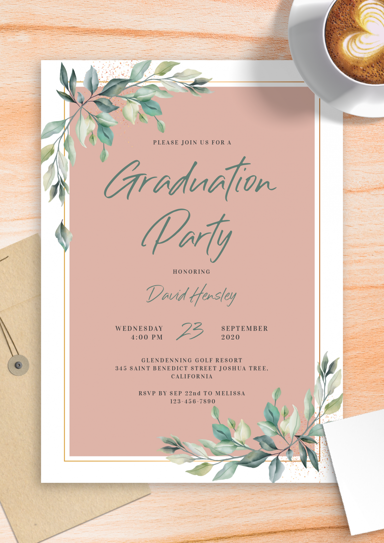 Download Printable Willow Branch Graduation Invitation PDF With Graduation Invitation Templates Microsoft Word