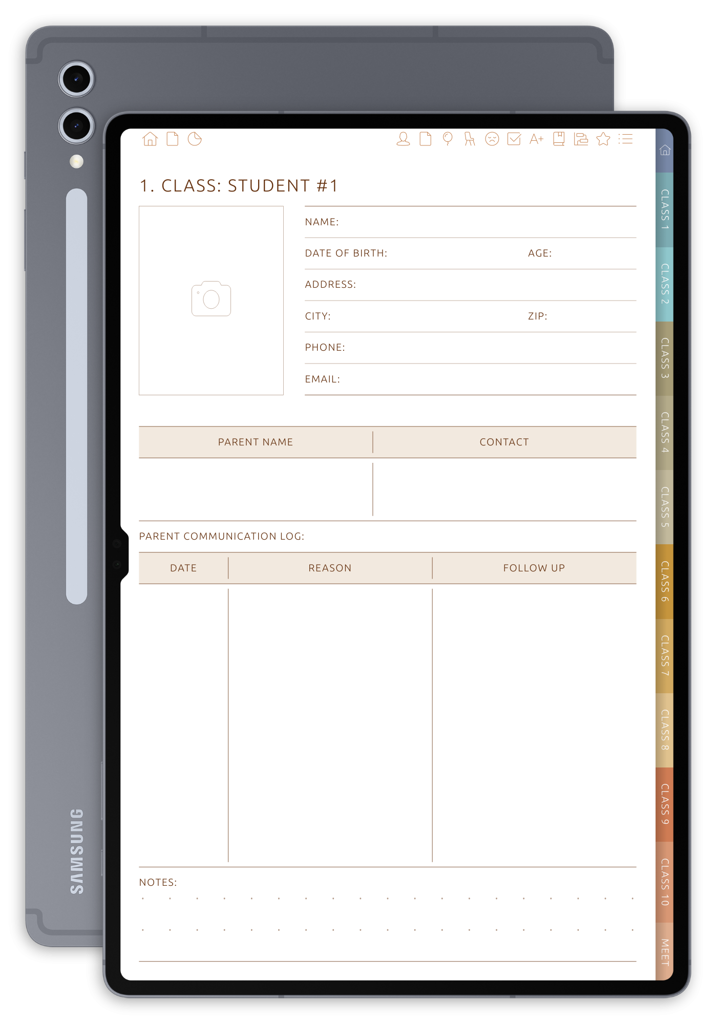 Customizable Digital Teacher Planner - Portrait Original Theme