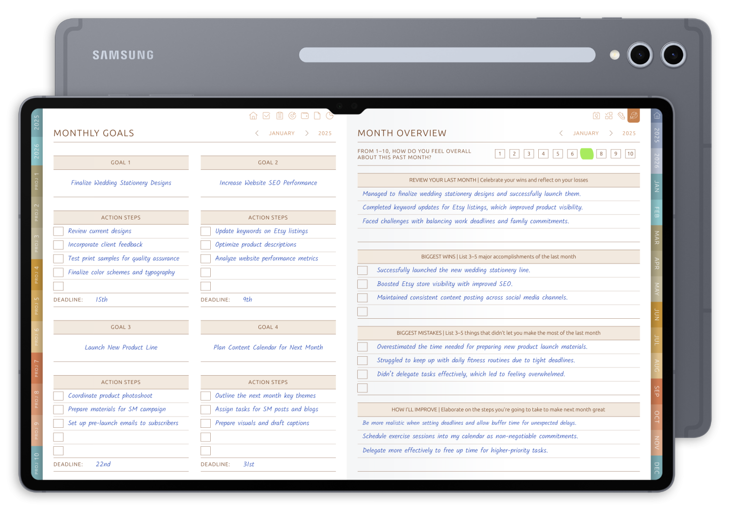 Digital Goal Planner (Light Theme) - Portrait Original Theme