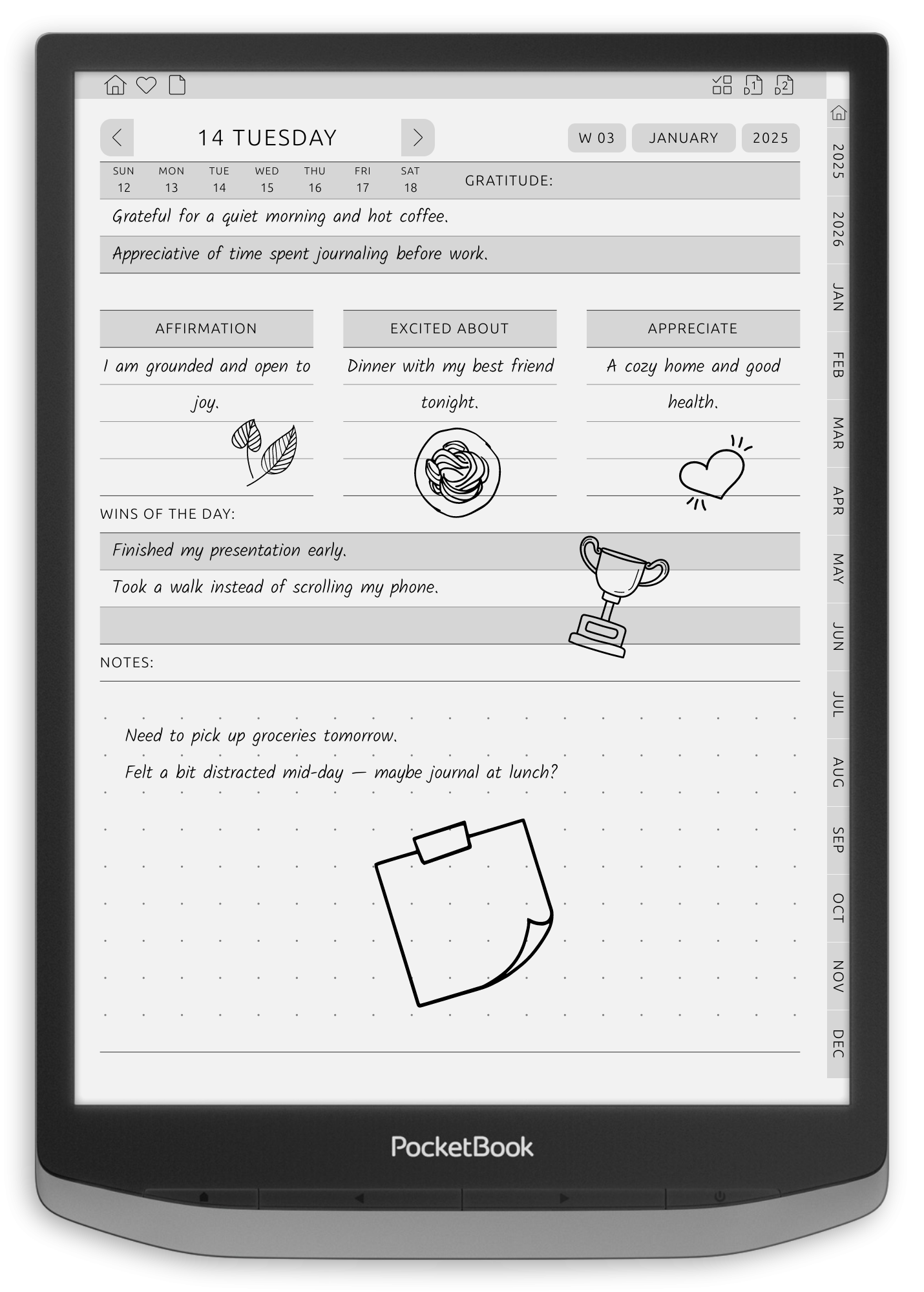ONYX BOOX - Daily Gratitude Planner - Portrait Contrast Theme