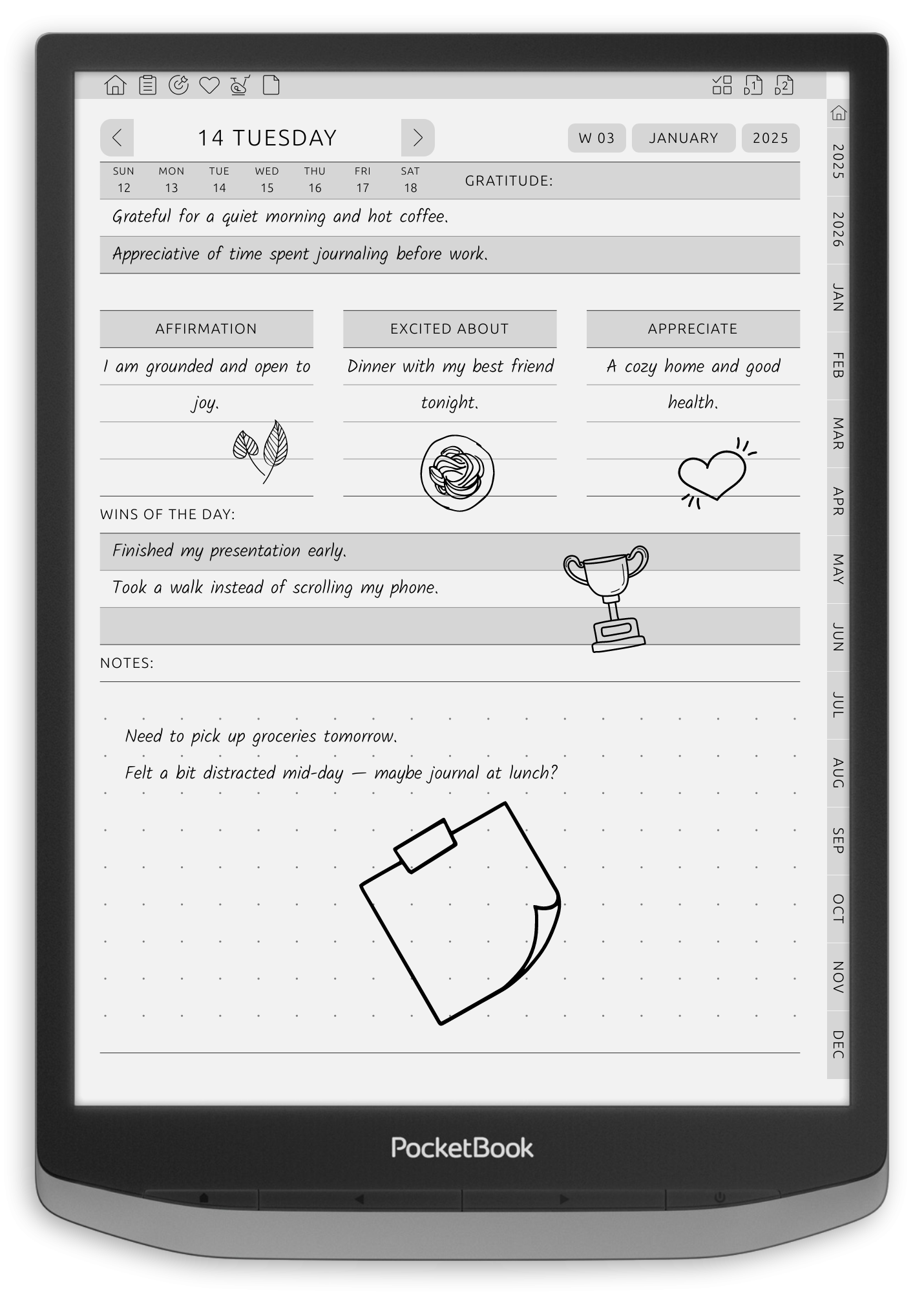 ONYX BOOX - Gratitude Planner - Portrait Contrast Theme