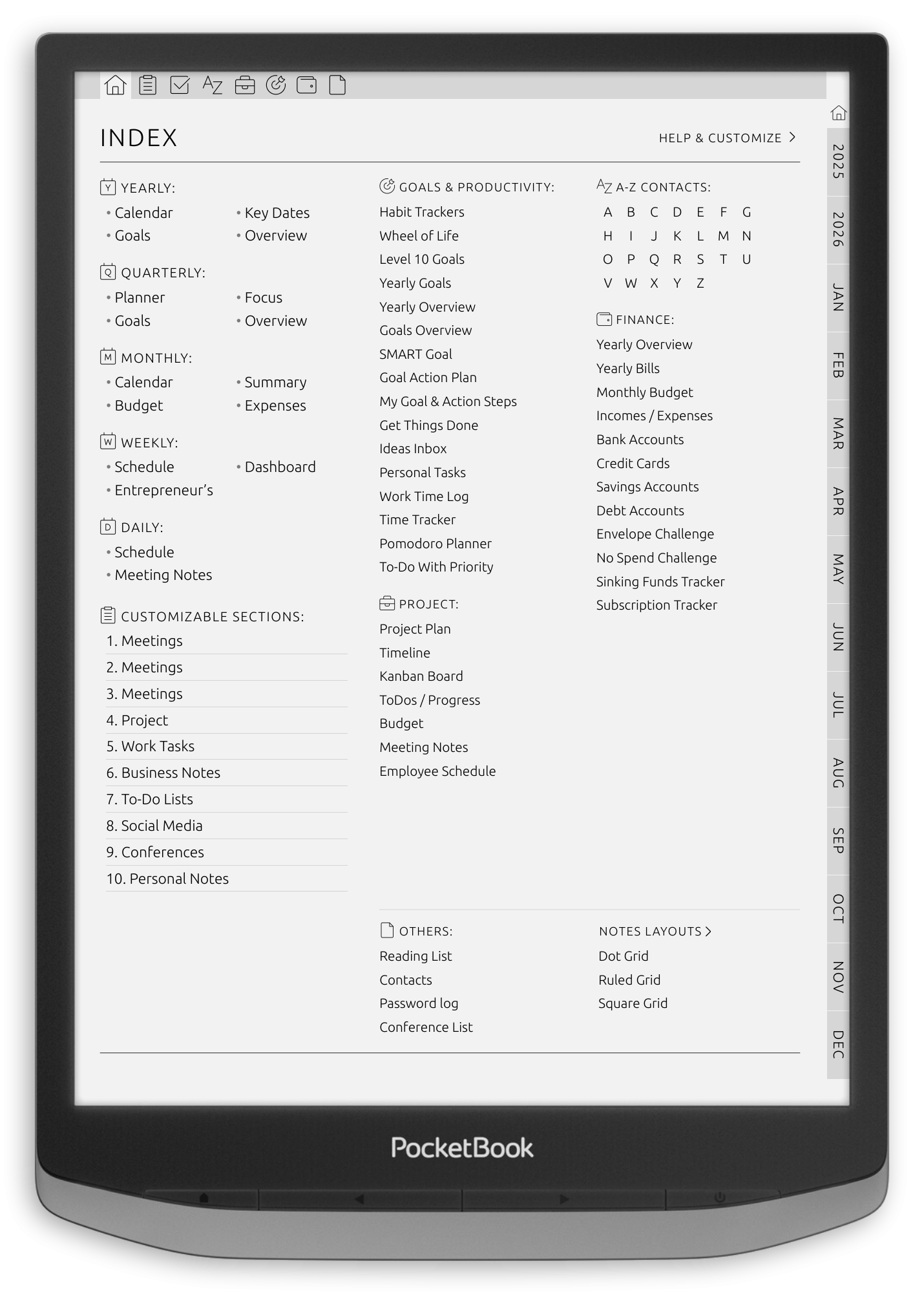 ONYX BOOX - Business Planner - Portrait Contrast Theme