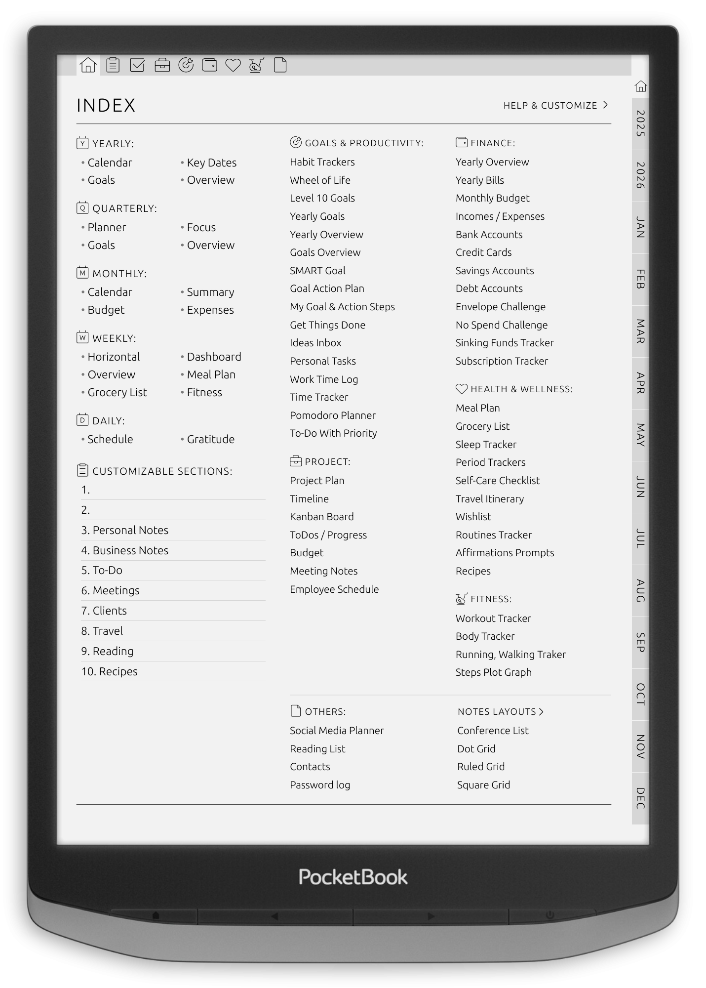 ONYX BOOX - Ultimate Planner - Landscape Contrast Theme