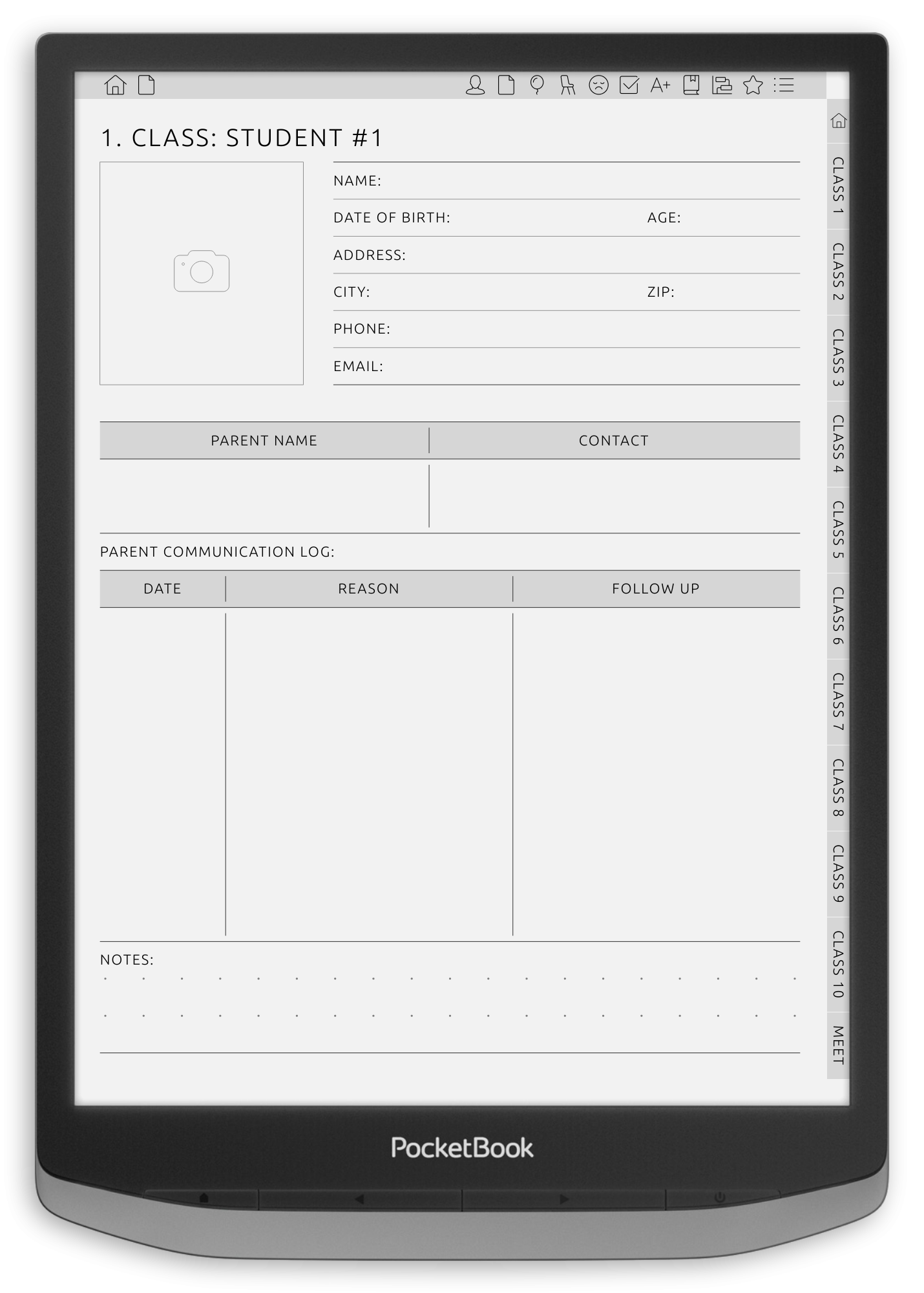ONYX BOOX - Teacher Planner - Portrait Contrast Theme